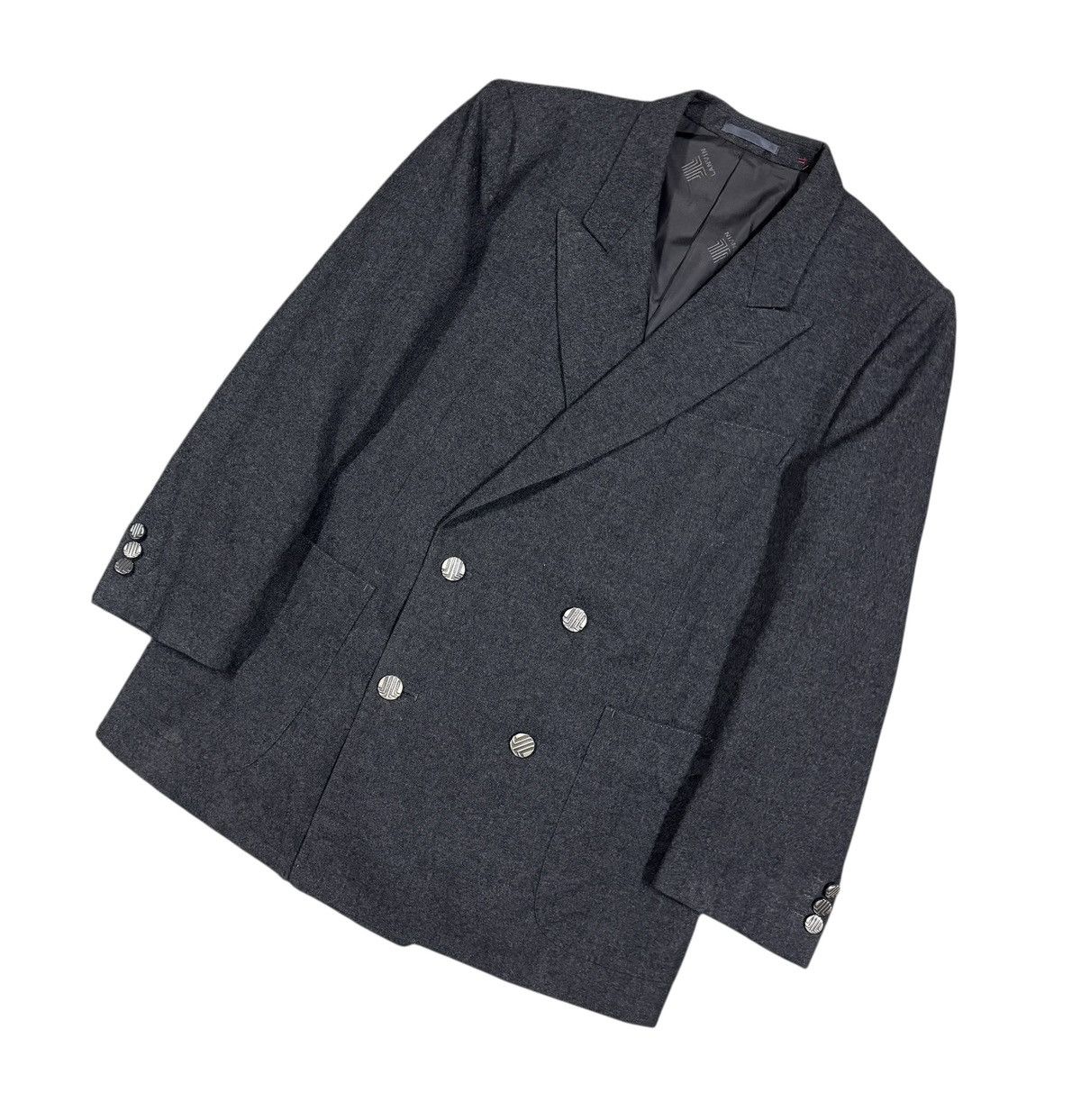 Lanvin Vtg🔥Lanvin Paris Gray Double Breasted Lana Wool Jacket Size 36R - 7 Thumbnail