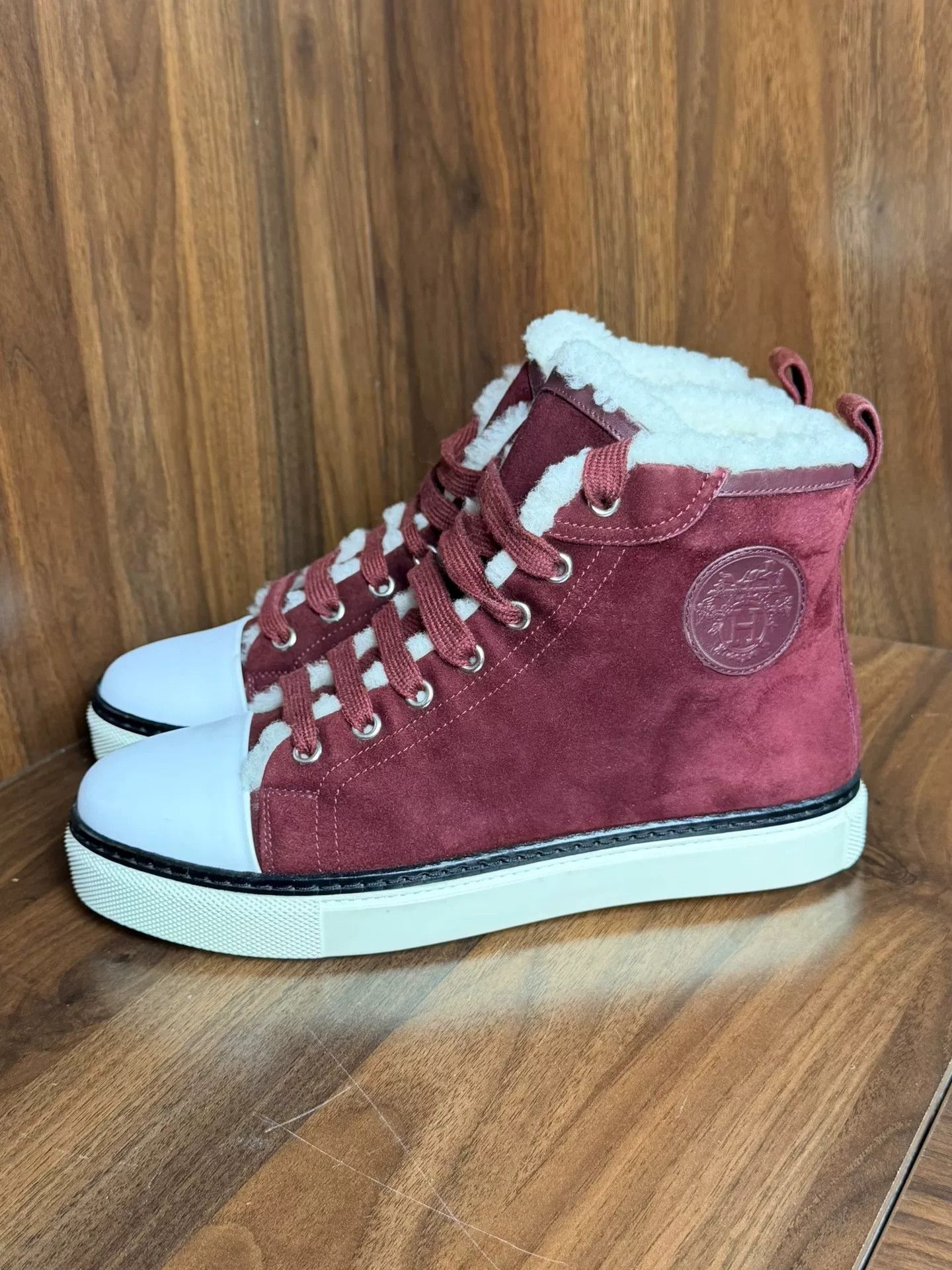 Hermes Hermes Red Hitop Sneakers us_6-5 Women Size US 6.5 / IT 36.5 - 1 Thumbnail