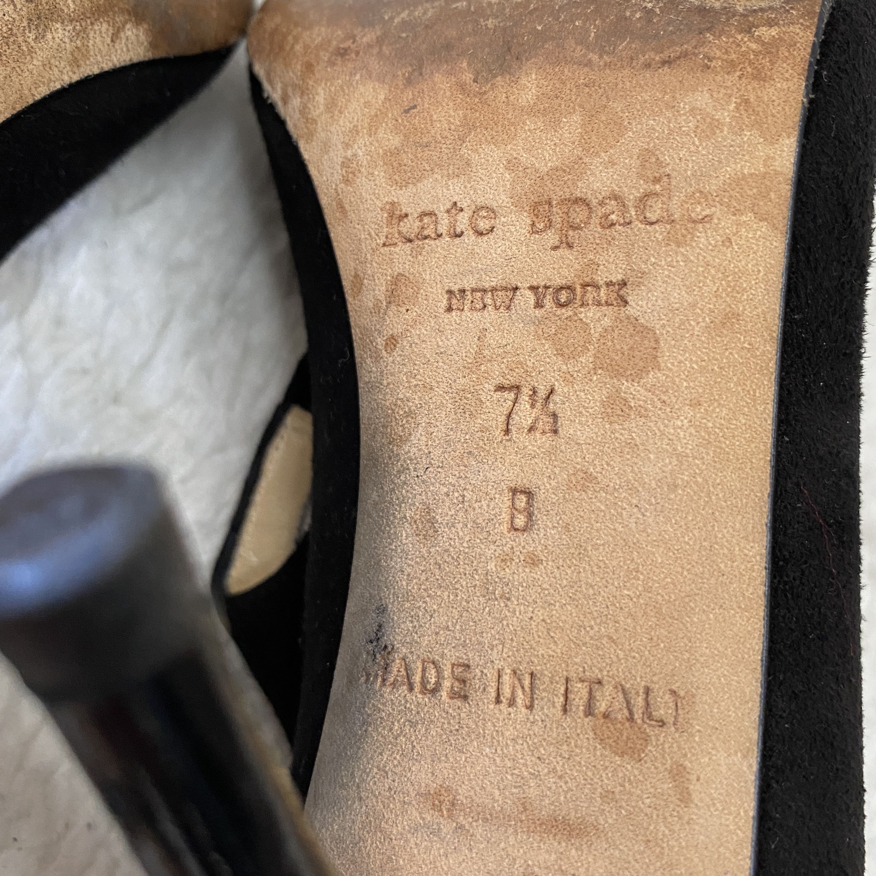 Kate Spade Kate Spade Black Suede Patent Leather Peep Toe Bow Pumps Size US 7.5 / IT 37.5 - 4 Thumbnail