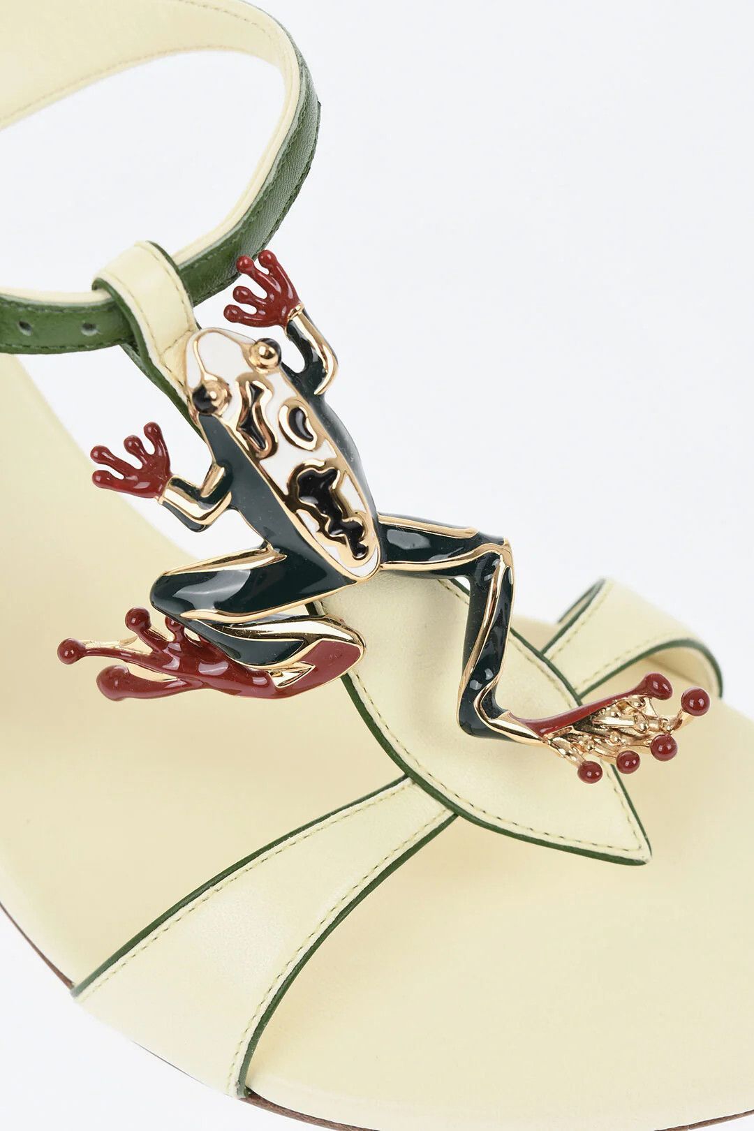 Bottega Veneta og1mm0426 Two-Tone Leather T-Bar Sandals in Yellow Size US 8 / IT 38 - 4 Thumbnail