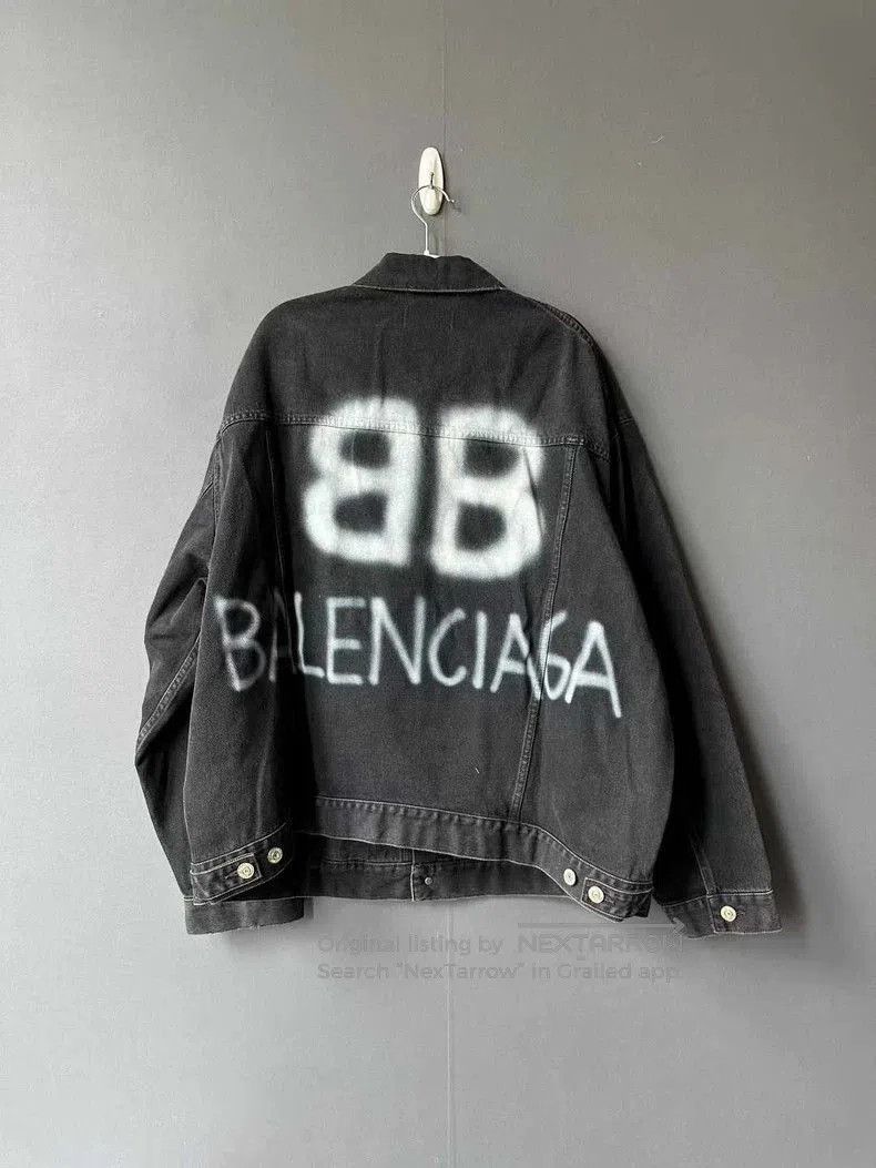Balenciaga Balenciaga Inkjet Denim Jacket. Size US XS / EU 42 / 0 - 2 Thumbnail