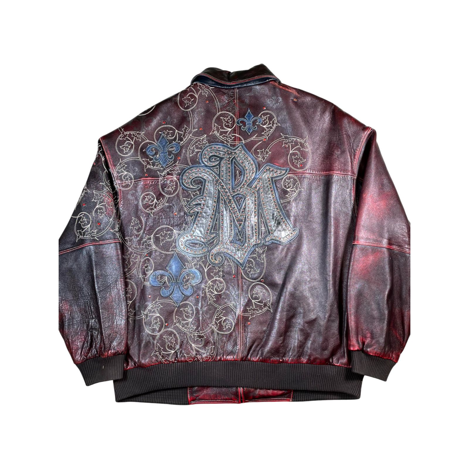 Pelle Pelle Pelle Pelle Marc Buchanan Studded Multicolor Varsity Jacket Size US XXL / EU 58 / 5 - 2 Thumbnail