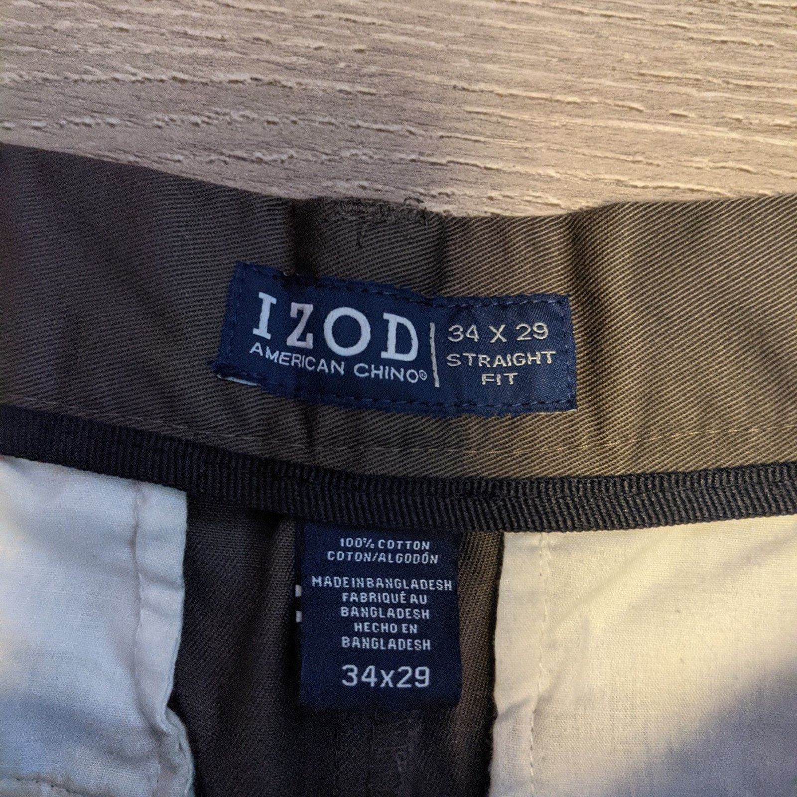 Izod IZOD Mens Grey Chinos Size US 34 / EU 50 - 2 Thumbnail