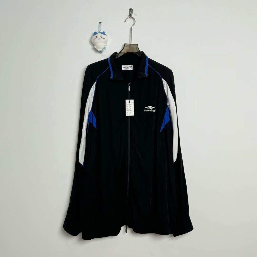 Balenciaga Balenciaga SS22 Black Blue Splicing 3B Jacket Size US L / EU 52-54 / 3 - 1 Thumbnail