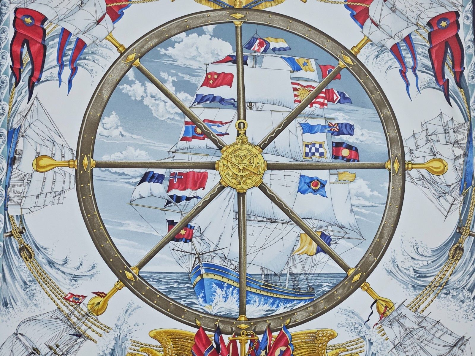 Hermes HERMES Vive le Vent Silk Scarf Size ONE SIZE - 2 Thumbnail