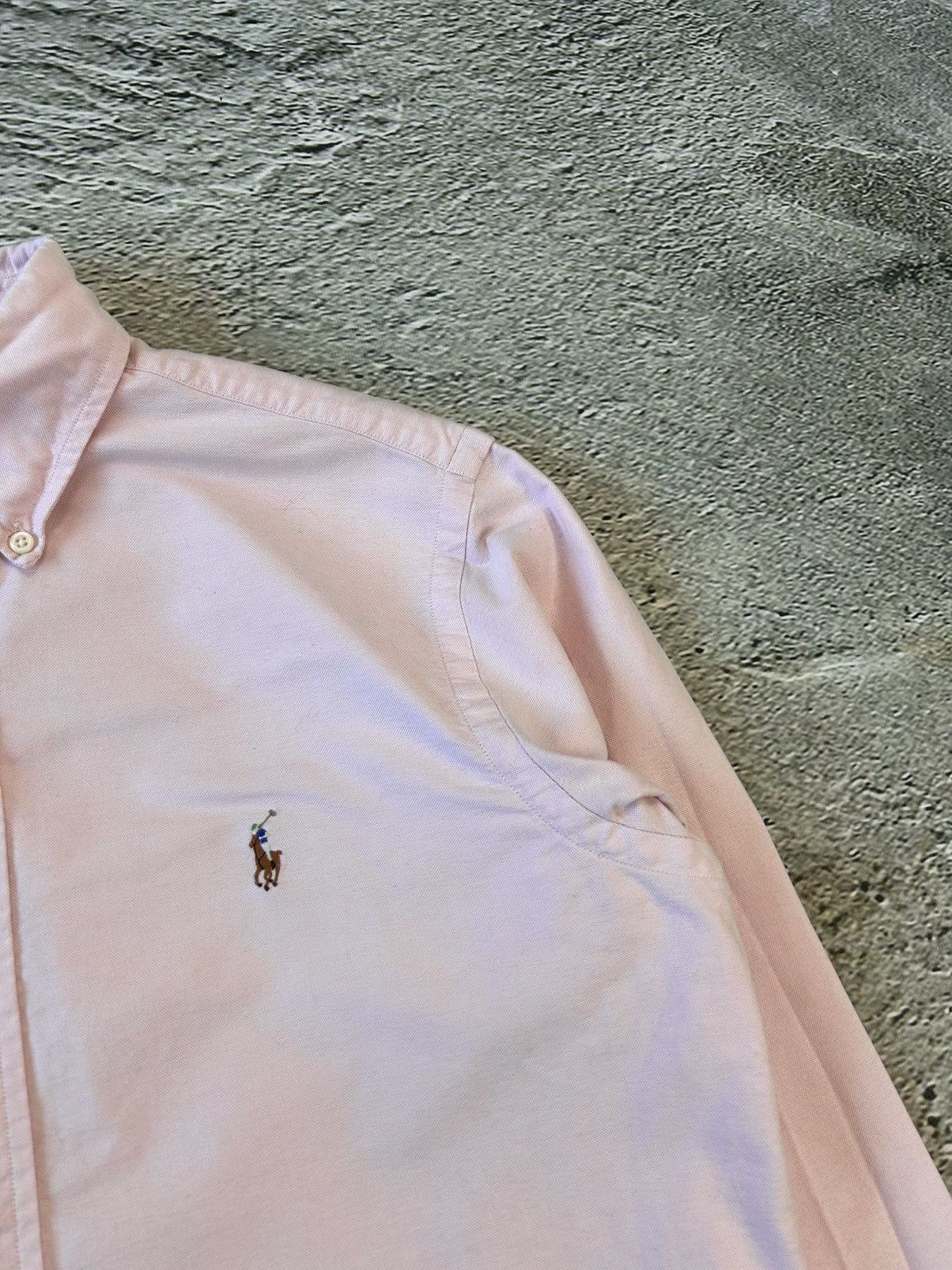Polo Ralph Lauren × Ralph Lauren × Vintage Polo Ralph Lauren pink shirt button up longsleeve plain Size US M / EU 48-50 / 2 - 2 Thumbnail