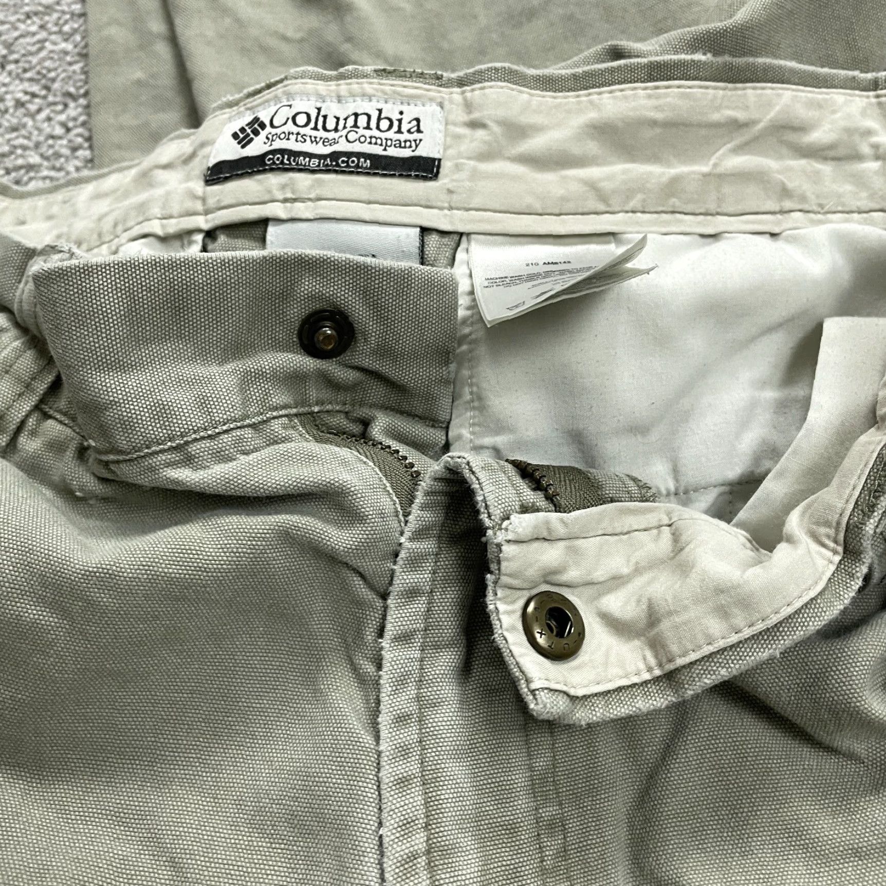 Vintage Columbia Chino Pants Mens 32 Green Straight Leg Snap Casual Cotton 32x31 Size US 32 / EU 48 - 4 Thumbnail