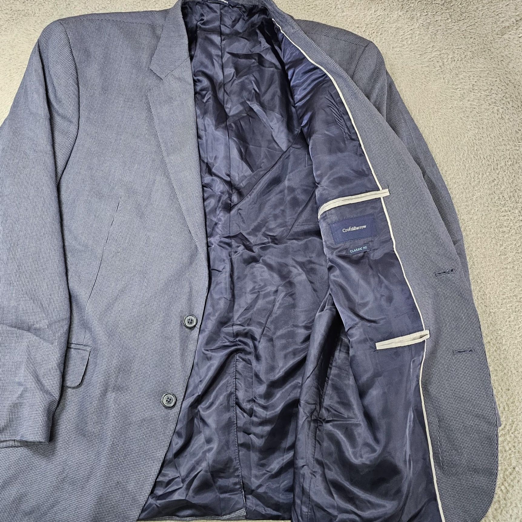 Croft & Barrow Croft & Barrow Sport Coat Mens 48R Blue Check Classic Fit Two-Button Jacket Size US M / EU 48-50 / 2 - 6 Thumbnail