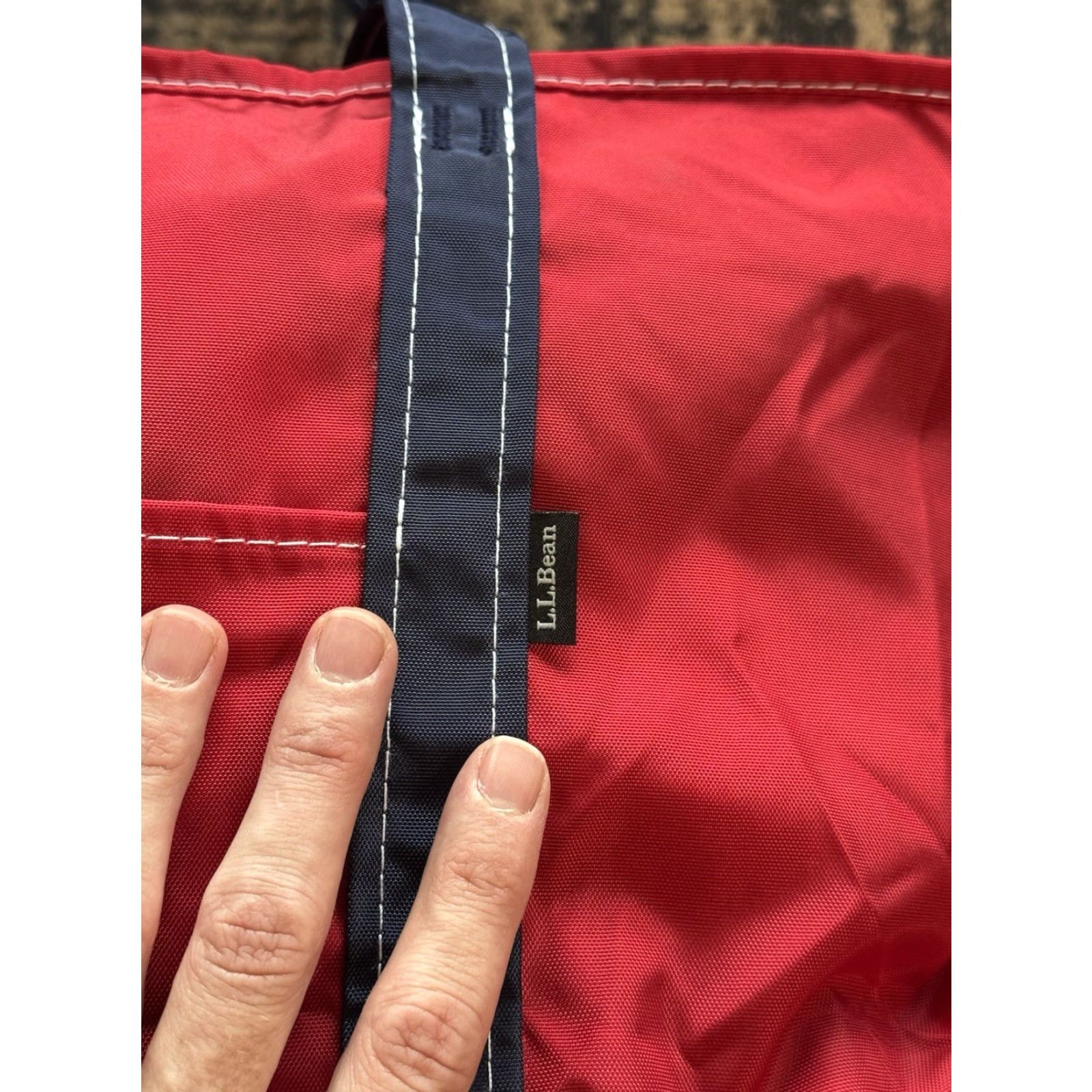 Vintage VINTAGE L.L. Bean Tote Bag Nylon Red Blue Striped XL Zipper Top Womens Size XL / US 12-14 / IT 48-50 - 2 Thumbnail