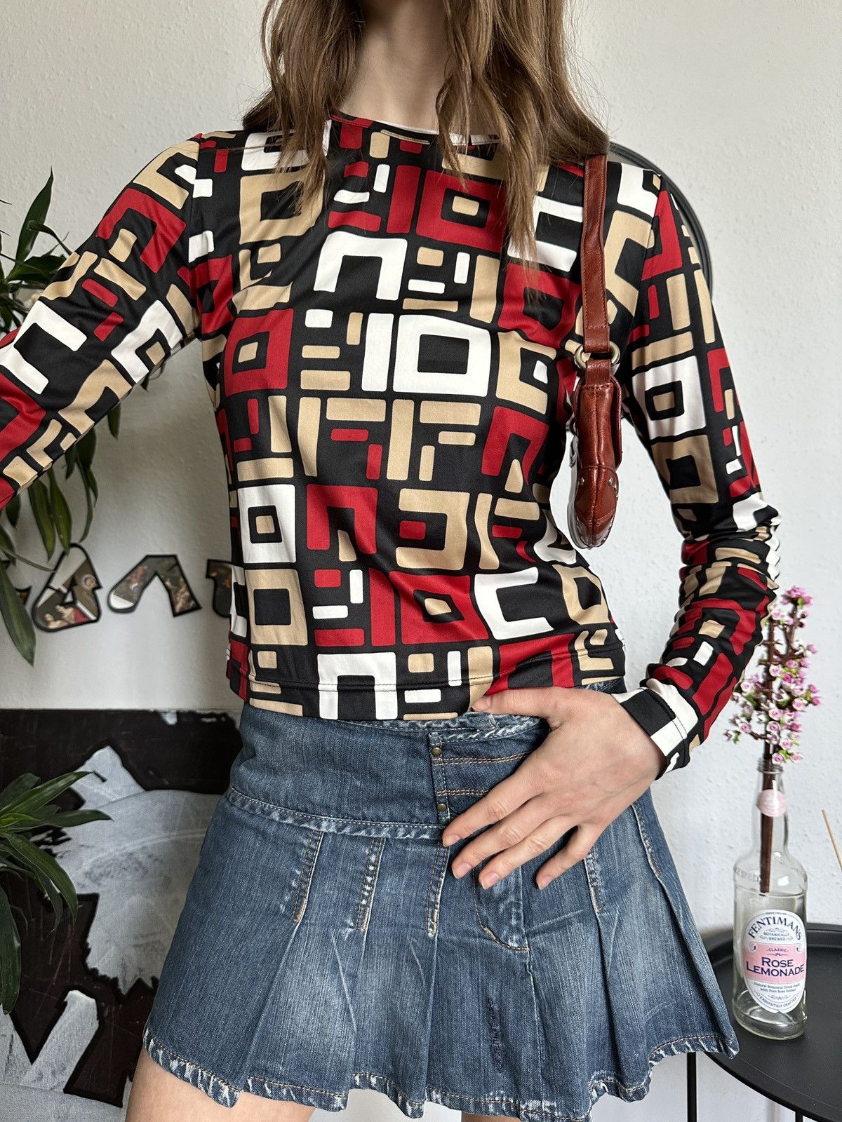 Mexx × Vintage Vintage slim full print futuristic top gaultier style y2k Size S / US 4 / IT 40 - 4 Thumbnail