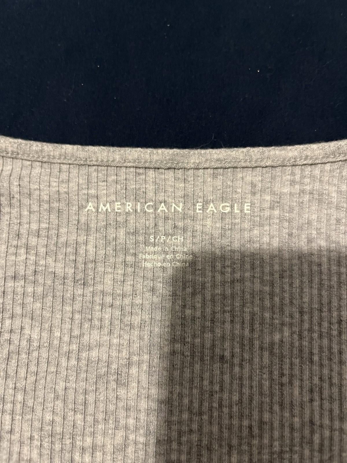 American Eagle Outfitters American Eagle Women's Grey Ribbed Long Sleeve Bodysuit Size S / US 4 / IT 40 - 5 Thumbnail