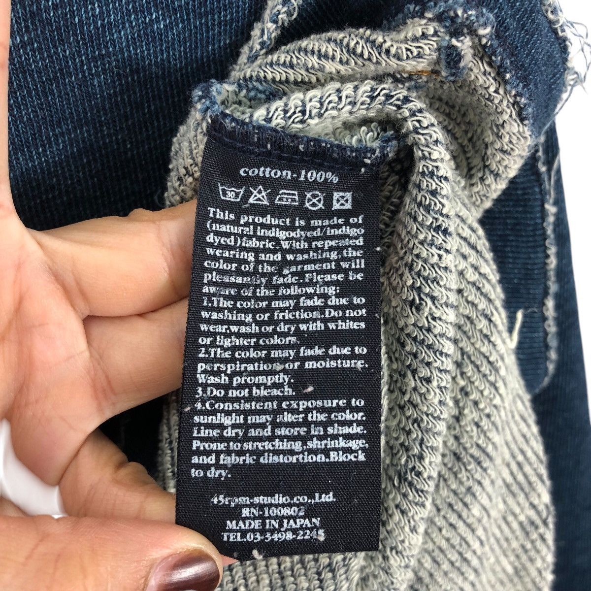 45rpm × Japanese Brand Japanese Brand 45RPM STUDIO JAPAN Indigo Scab Distressed Size XS / US 0-2 / IT 36-38 - 7 Thumbnail