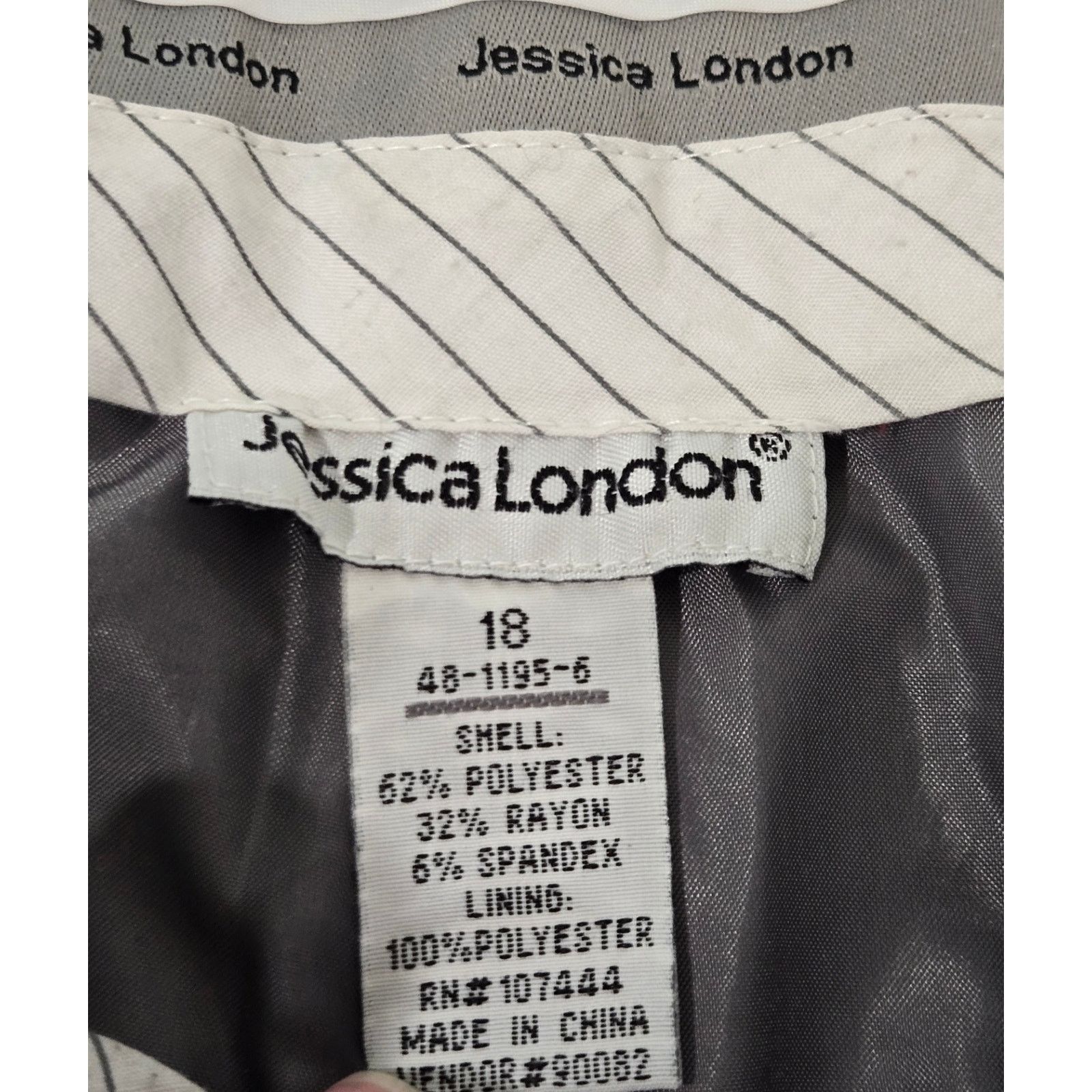 Other Jessica London Gray Women's Dress Pants 18 Lined Flat Front Size 40" / US 18 - 4 Thumbnail