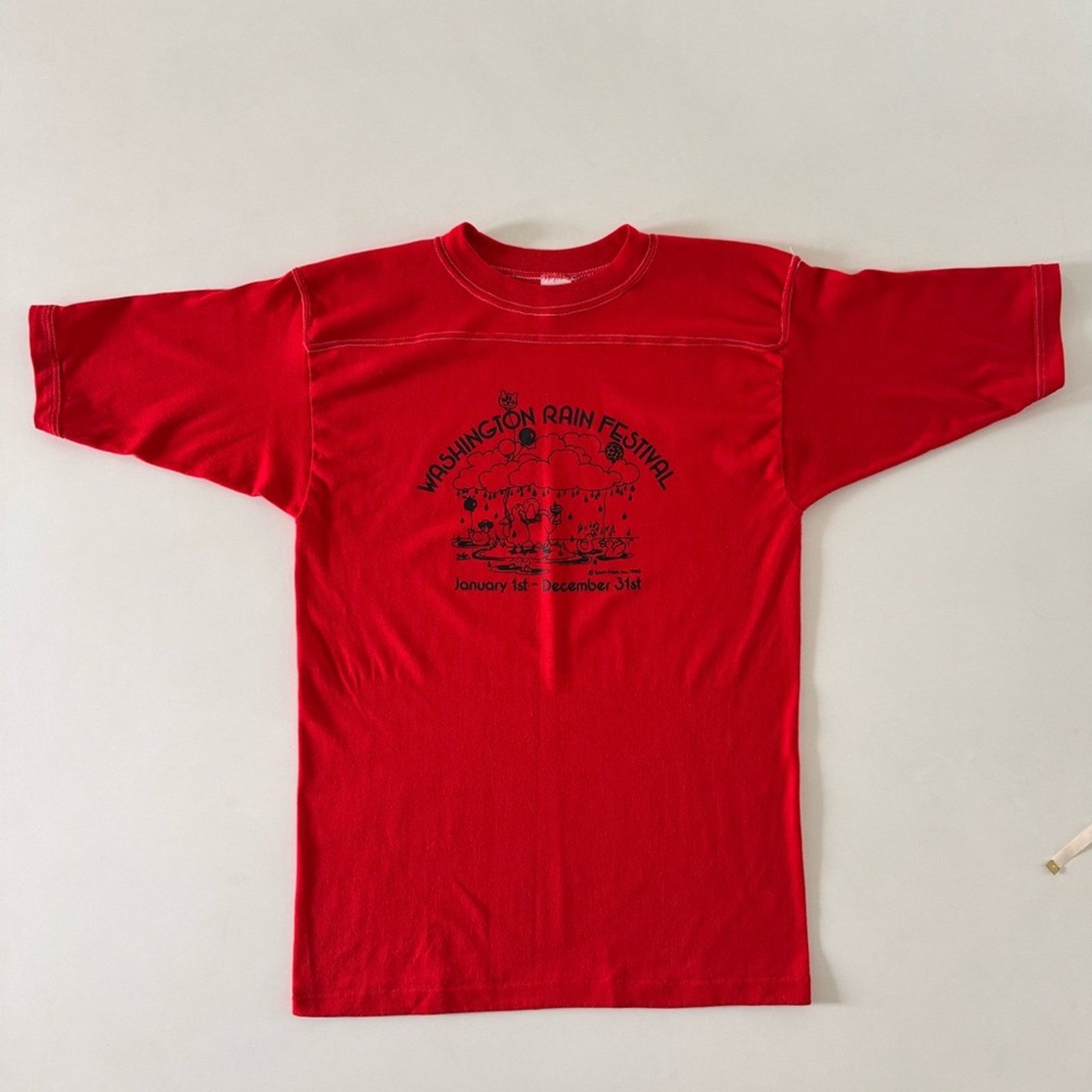 Vintage VTG Washington State Rain t shirt Size US M / EU 48-50 / 2 - 2 Thumbnail