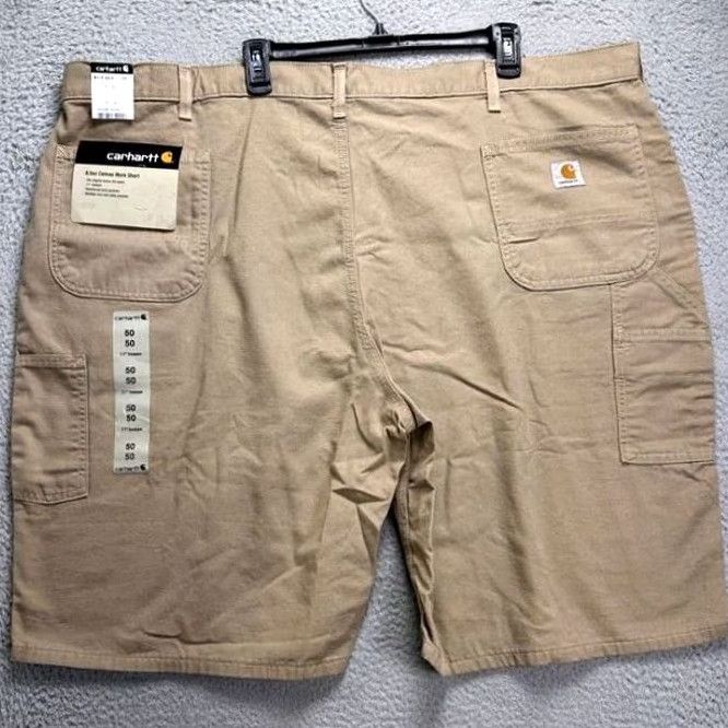 Carhartt VINTAGE? No. Carhartt Shorts Mens 50X11 Big Tall Khaki Canvas Workwear Logo NEW Black? Size US 34 / EU 50 - 2 Thumbnail