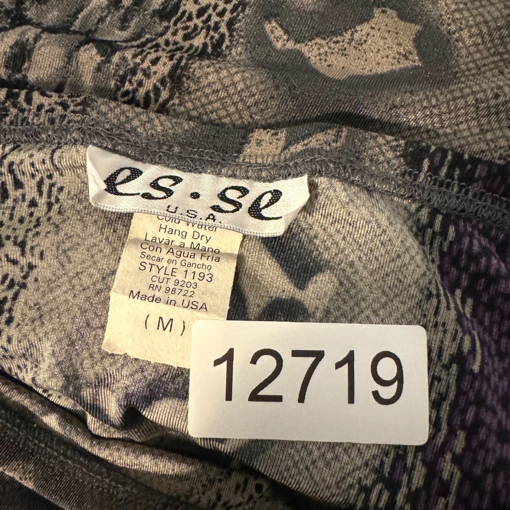Vintage VINTAGE 90s Y2K Skirt Medium Grey Snakeskin Slinky Stretch Office Corpcore Es Se Womens Size 32" / US 10 / IT 46 - 8 Thumbnail