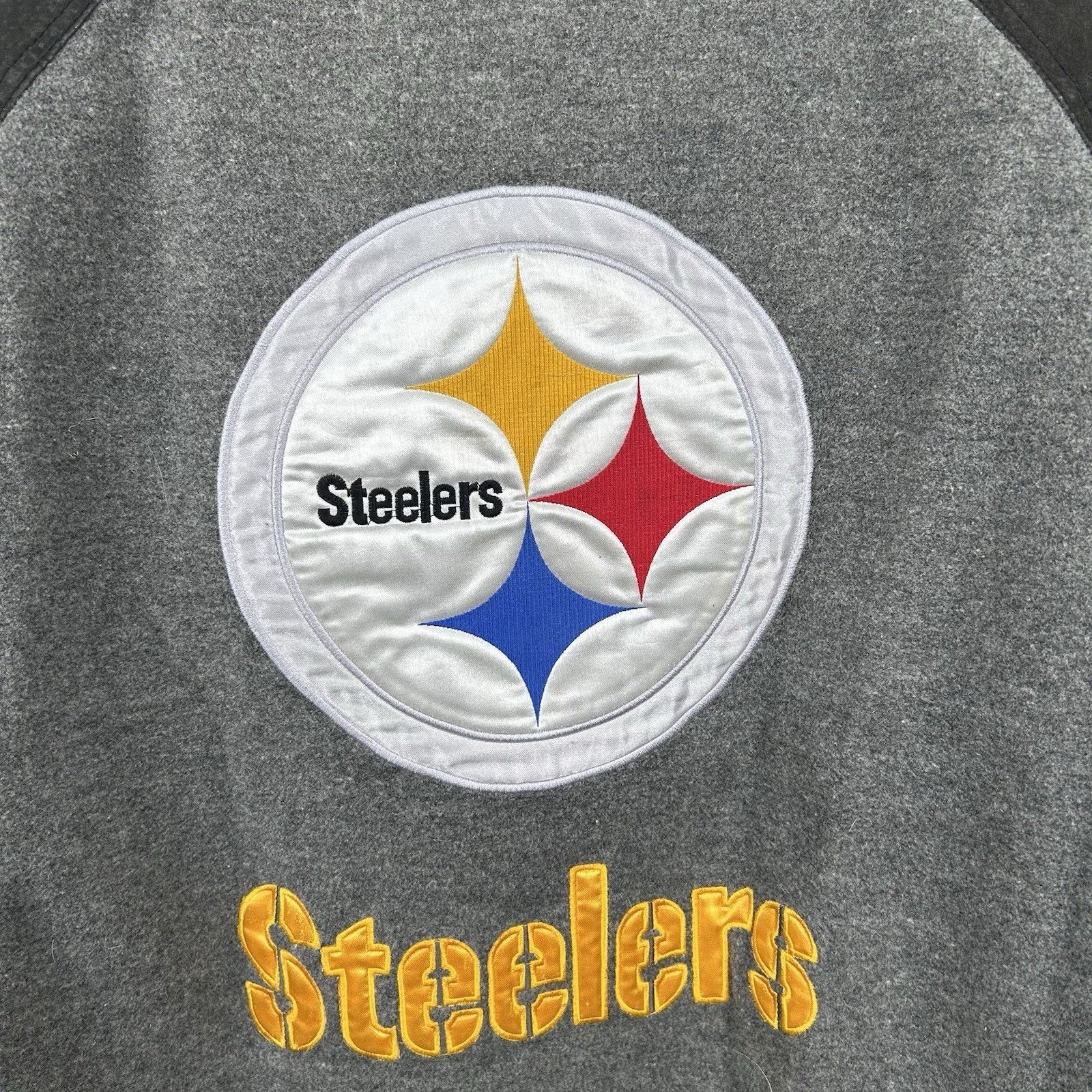 NFL Y2K Pittsburgh Steelers NFL Zip-Up Wool Bomber Jacket XLarge Size US XL / EU 56 / 4 - 3 Thumbnail