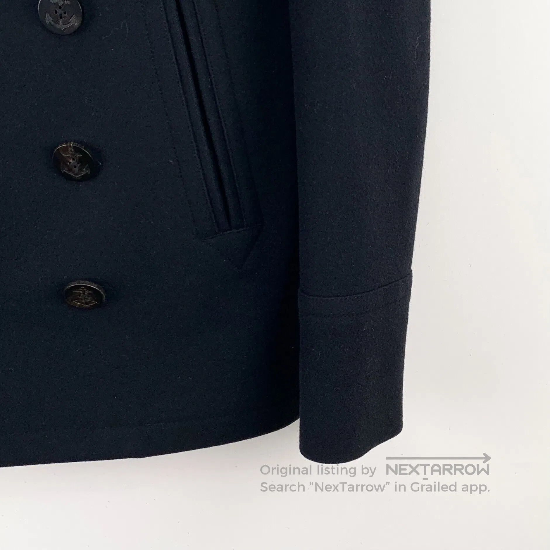 Burberry Burberry Black Wool Notched Collar Double-breasted Long Sl Size US XS / EU 42 / 0 - 4 Thumbnail