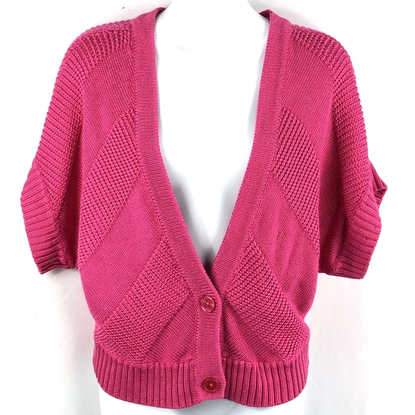 Worthington Worthington Cropped Cardigan Shrug Sweater XL Pink Dolman Short Sleeve Women Size XL / US 12-14 / IT 48-50 - 5 Thumbnail