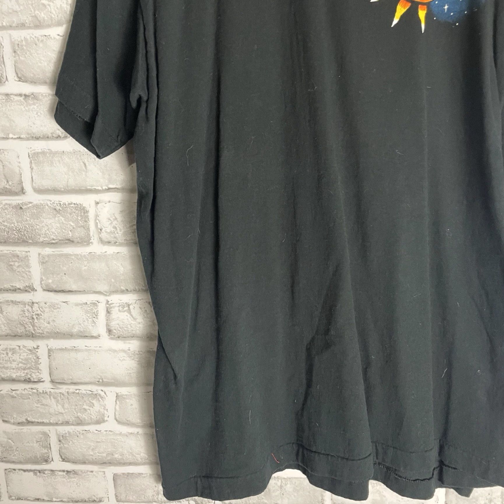 Fruit Of The Loom VINTAGE USA Rickey Scaggs Black Graphic Tee Mens 2XL Size US XXL / EU 58 / 5 - 4 Thumbnail