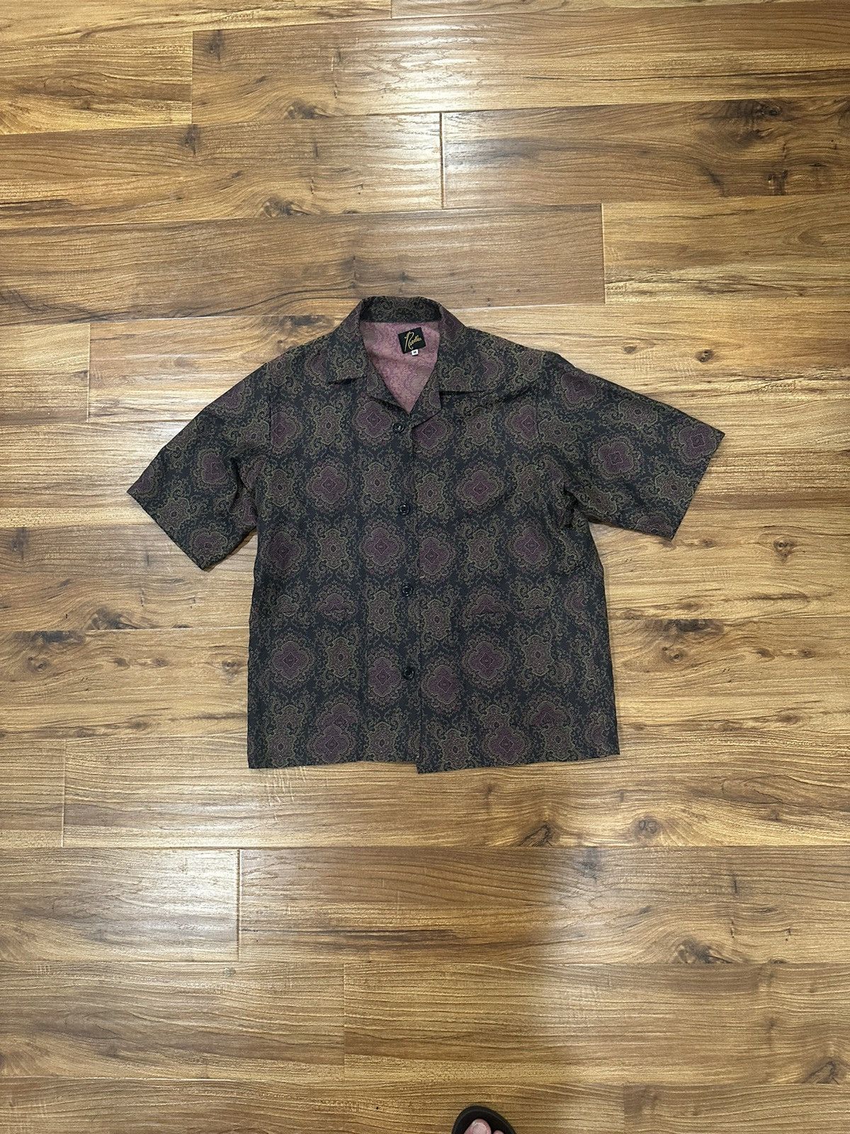 image of Needles Arabesque Cabana Button Up Tee, Men's (Size Medium)