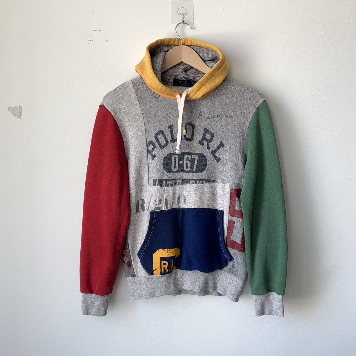 Polo Ralph Lauren Patchwork Colorblock Hoodie Varsity Stencil 50th Spellout Size US S / EU 44-46 / 1 - 1 Thumbnail