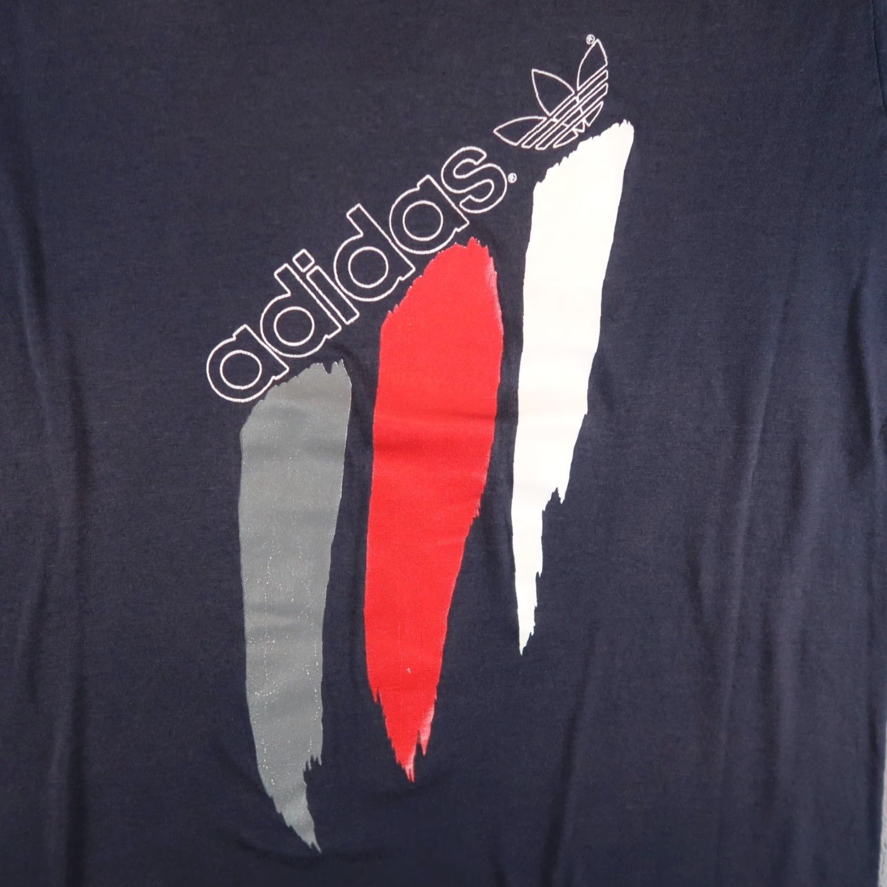 Adidas VINTAGE 80s adidas Trefoil Faded Blue T-Shirt Mens L Short Sleeve Crew Neck Striped Classic Sports Size US L / EU 52-54 / 3 - 3 Thumbnail