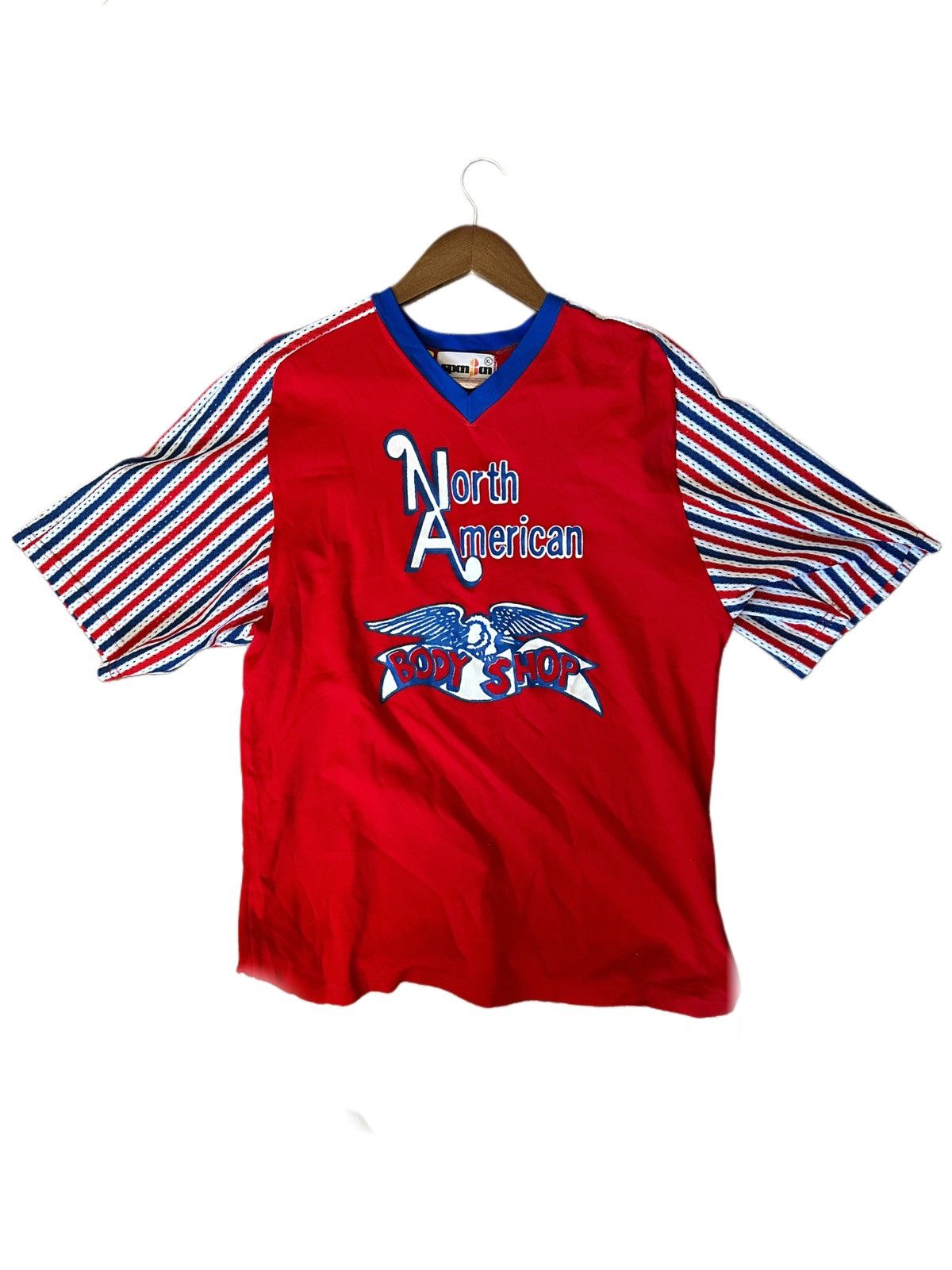 Vintage Rare Vintage North American Body Shop Striped Jersey Size US M / EU 48-50 / 2 - 2 Thumbnail