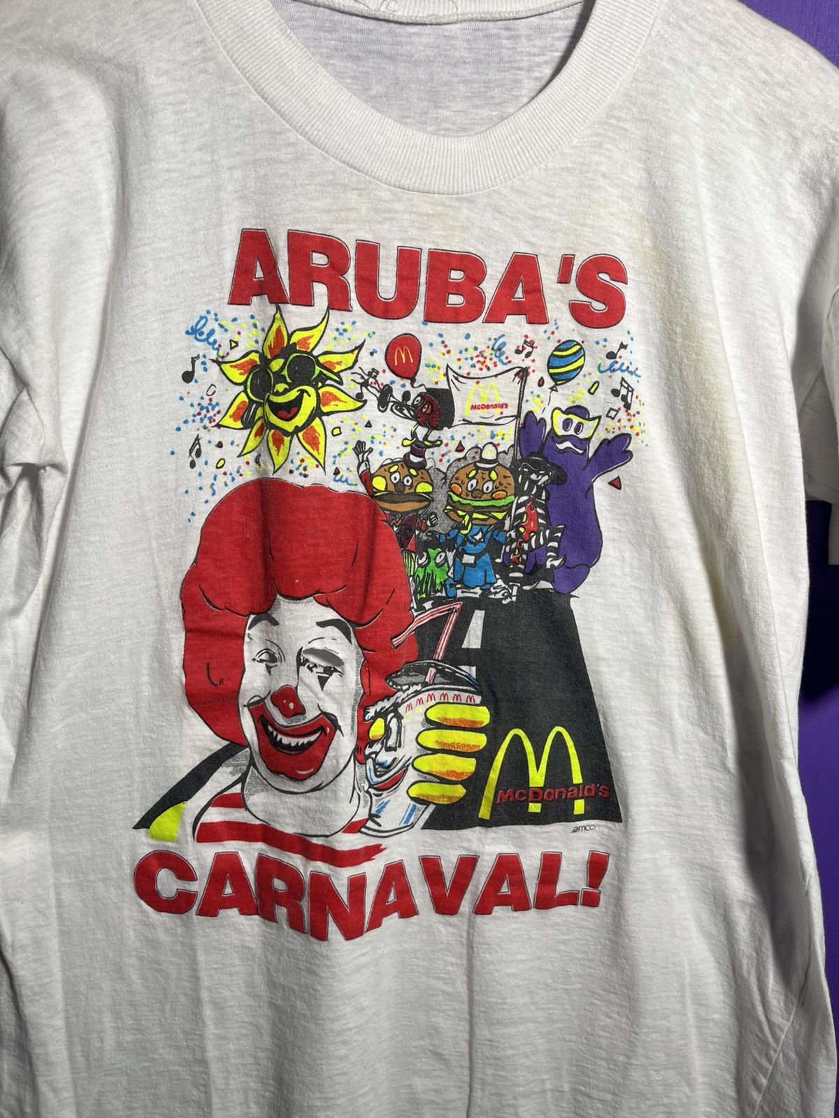 Vintage Vintage 80s McDonald’s Arubas carnaval t-shirt Size US M / EU 48-50 / 2 - 3 Thumbnail