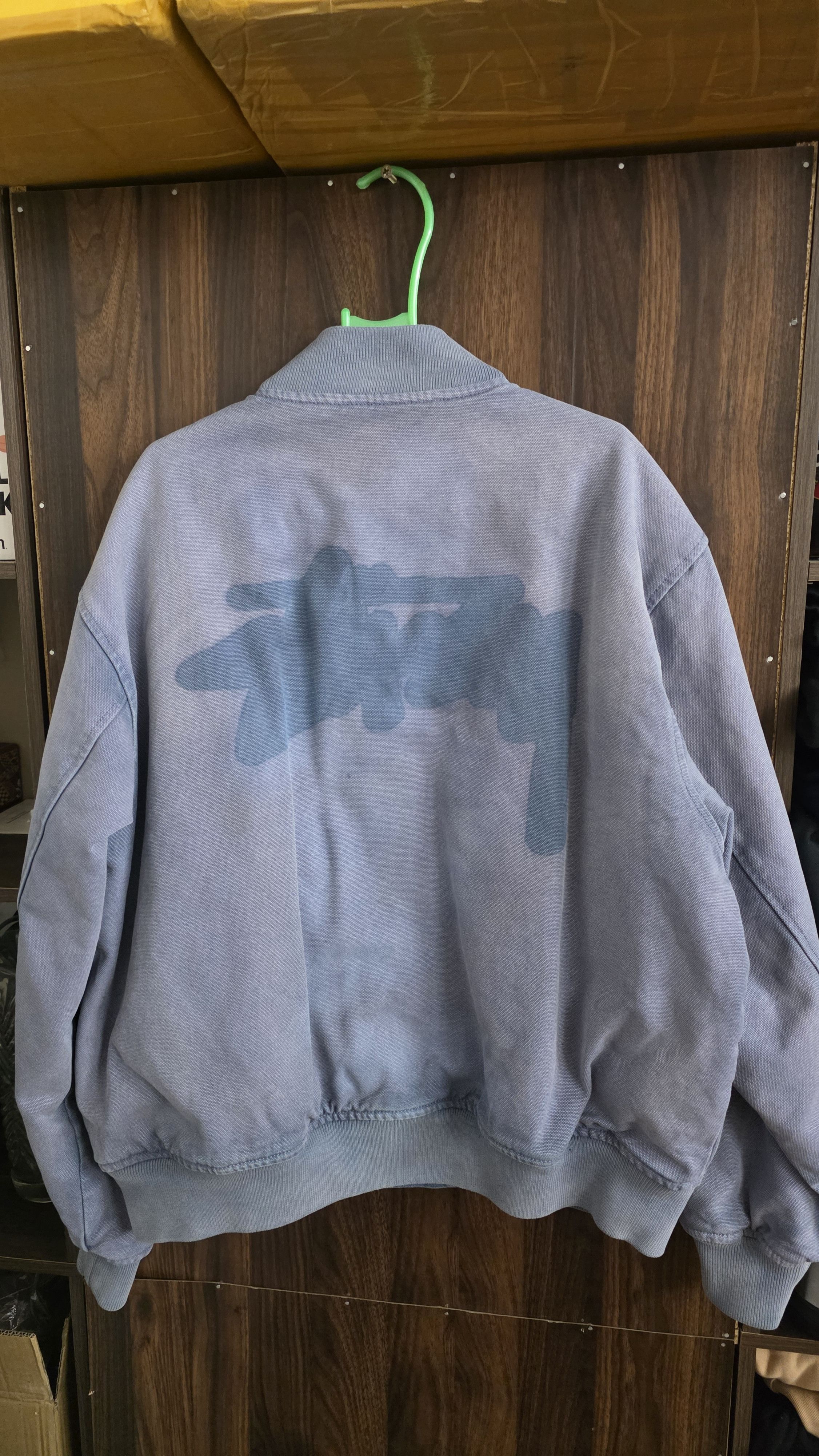Stussy Stussy Ghost Logo Canvas Varsity Jacket Size US XL / EU 56 / 4 - 3 Thumbnail