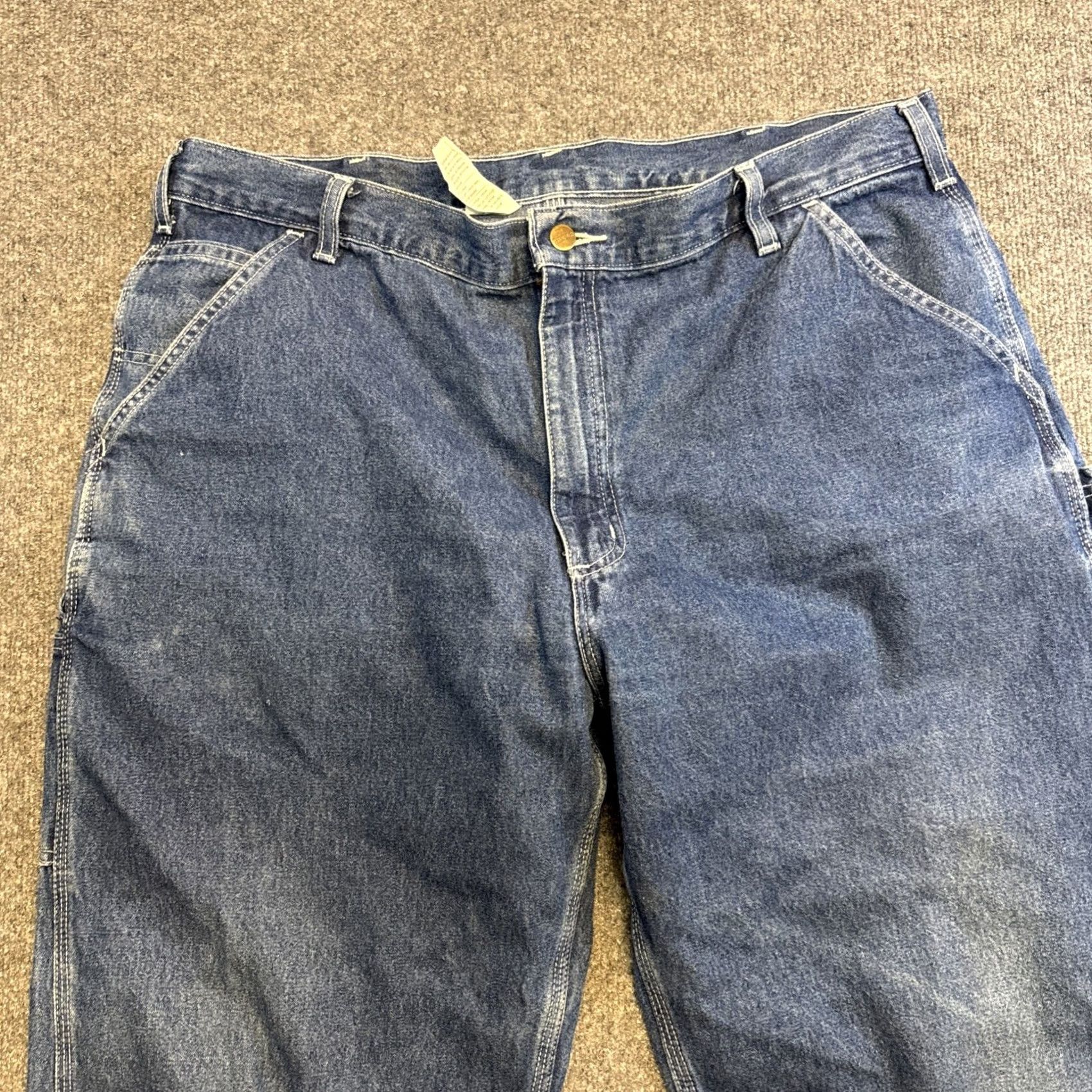 Carhartt VINTAGE Carhartt Jeans 40x30 Blue Denim Dungaree Baggy Utility 90s Grunge Logo DST B13 DST Mens Size US 40 / EU 56 - 5 Thumbnail