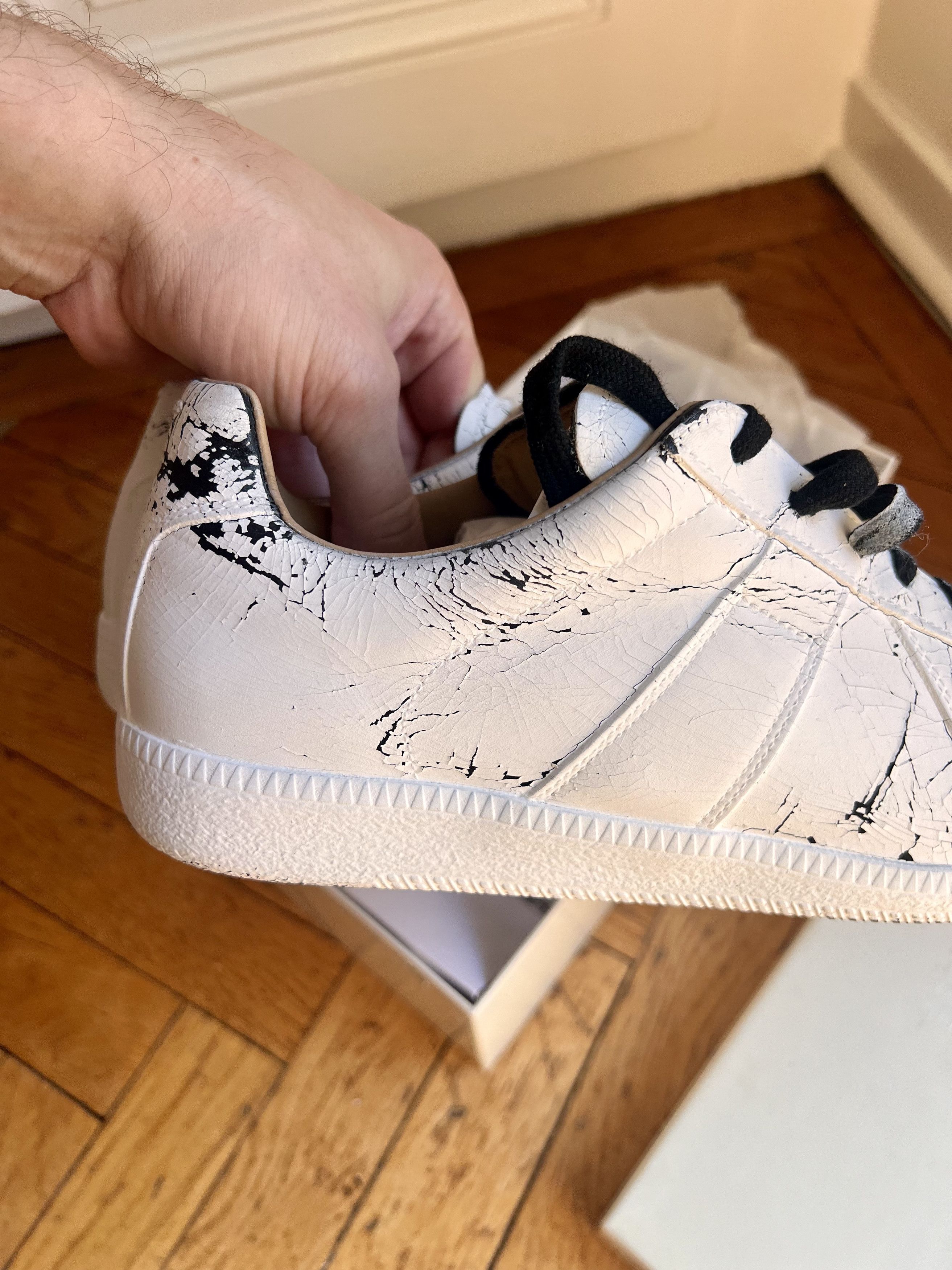 Maison Margiela Margiela Replica chipping white paint on black Size US 8 / EU 41 - 7 Thumbnail
