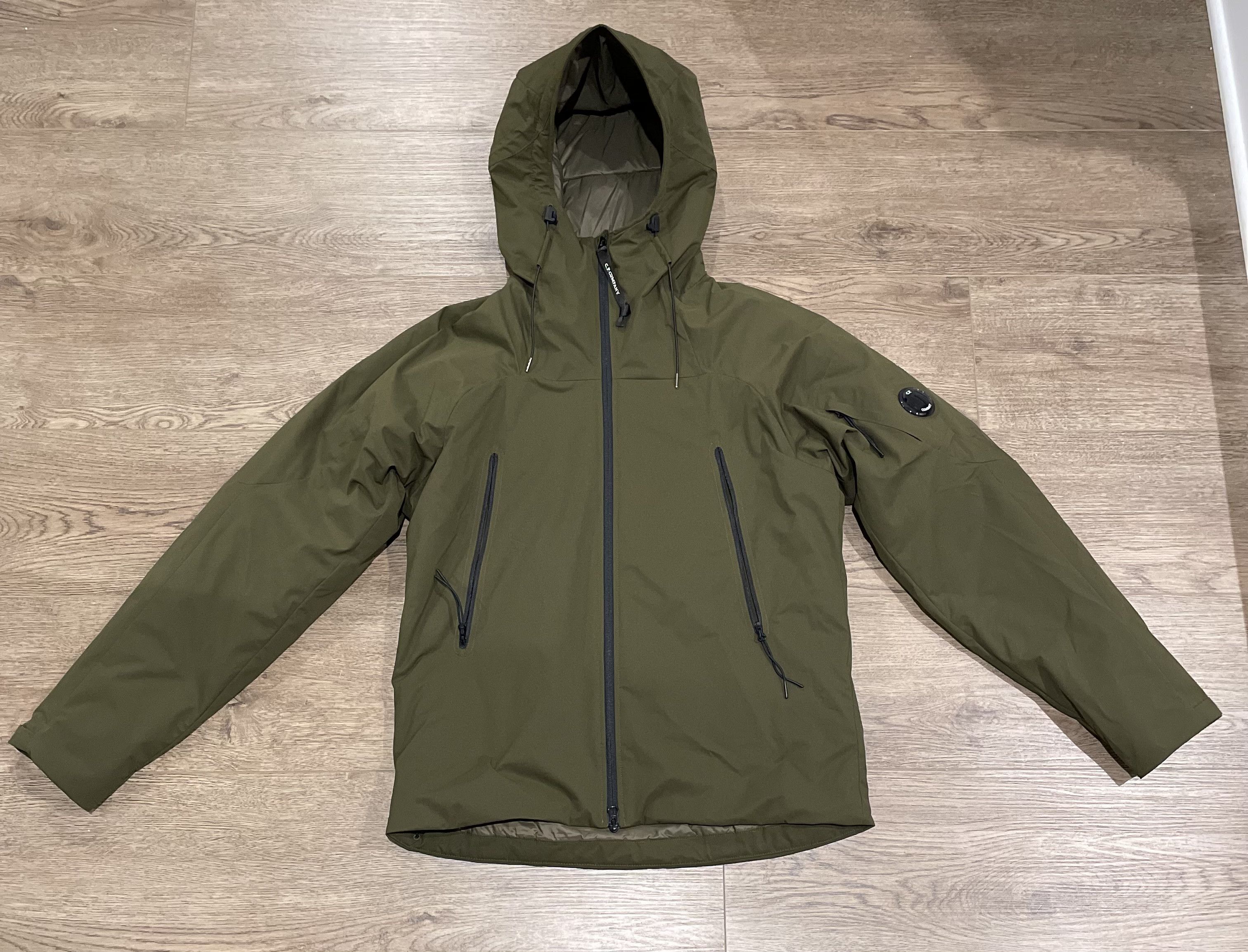 image of C P Company Cp Company Zipped Hooded Jacket in Olive, Men's (Size Medium)