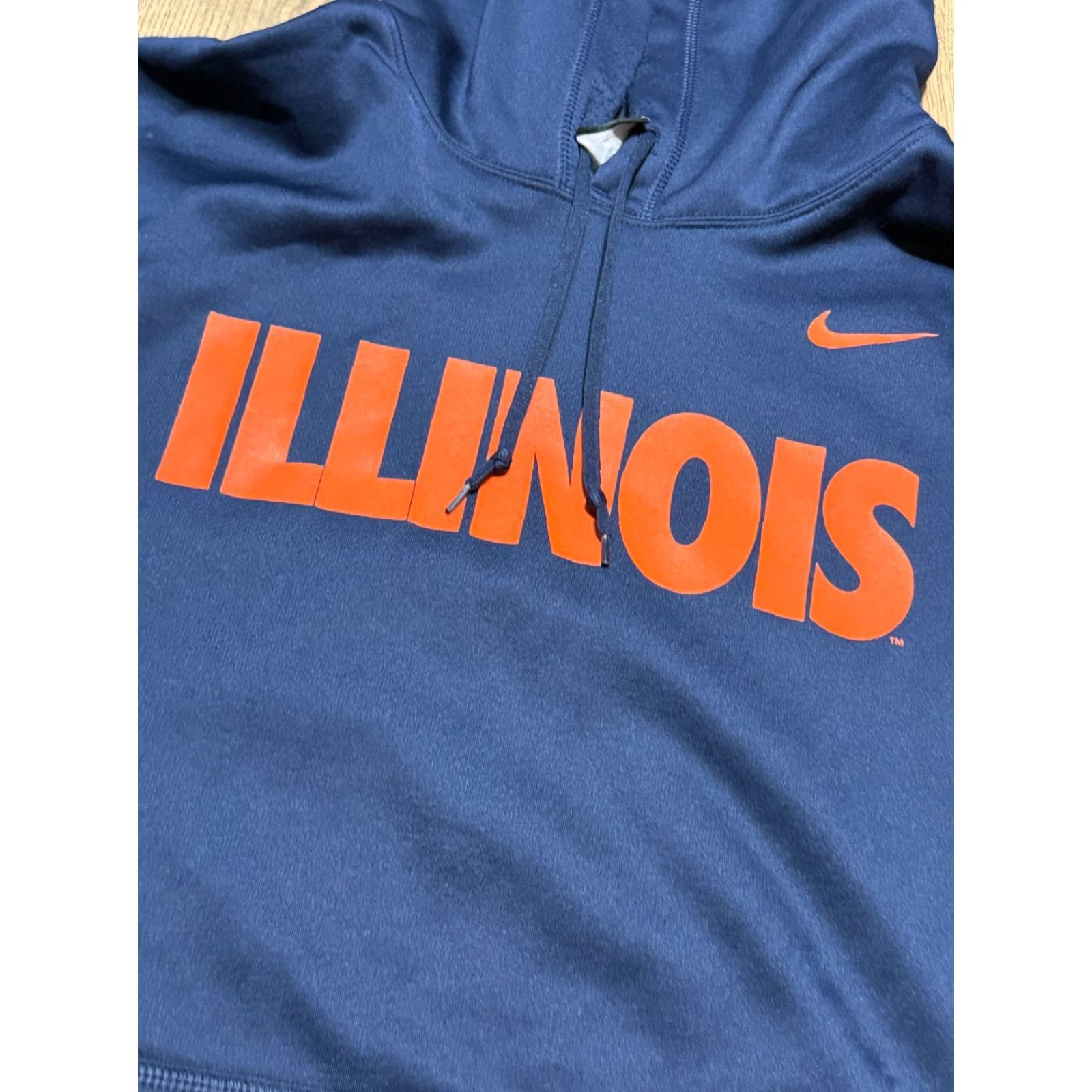 Nike Nike Sweatshirt Men XL Blue Orange Pullover Drawstring Illinois Crew Neck Long Sleeve Logo Solid Regular Vintage No Size US XL / EU 56 / 4 - 5 Thumbnail