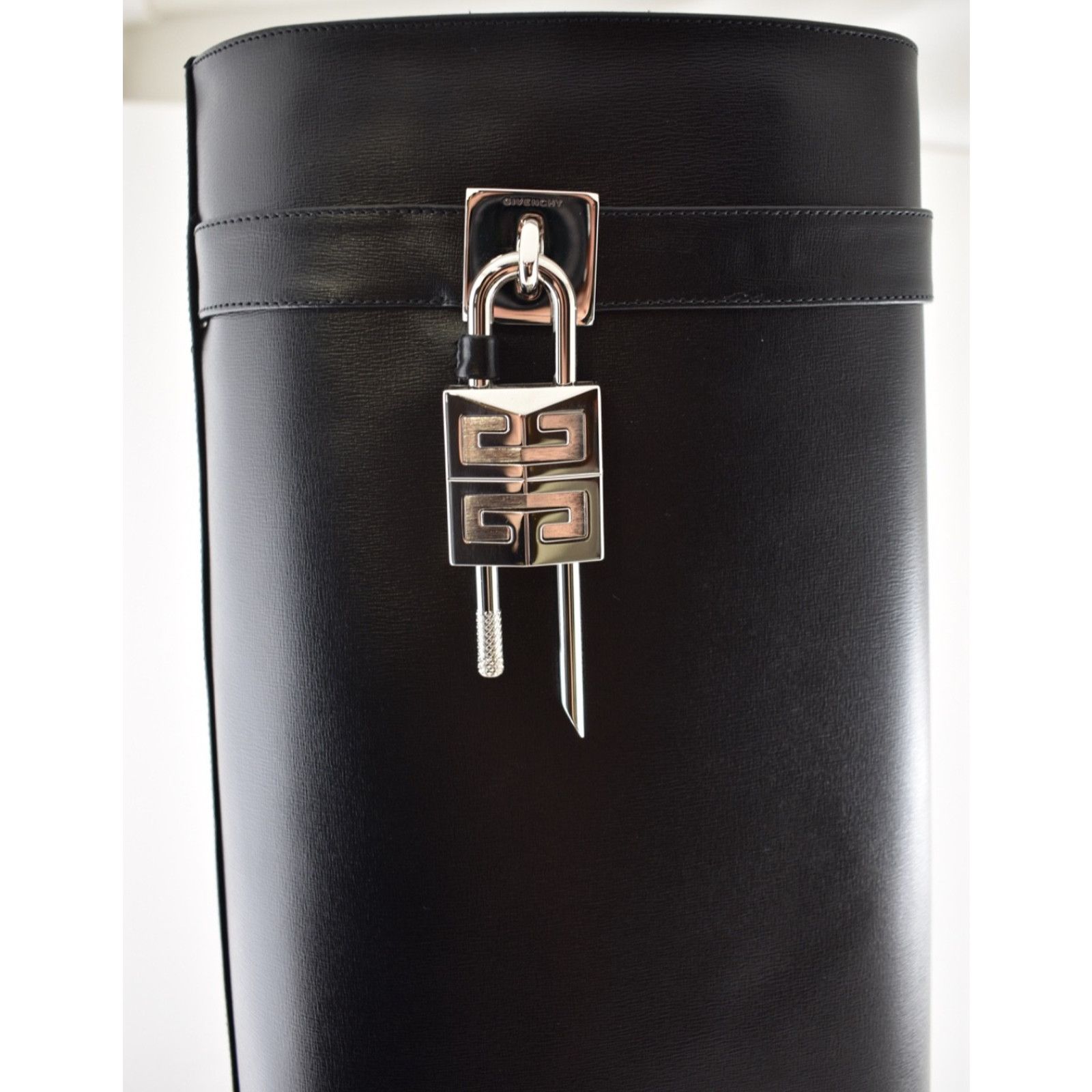 Givenchy Givenchy Shark Lock Pant Black Leather Knee High Boots 42 Size US 12 / IT 42 - 3 Thumbnail