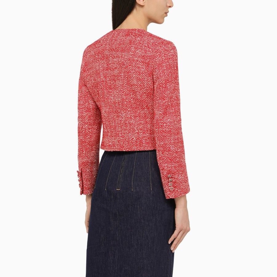 Gucci o1d2blof0824 Tweed Double-Breasted Jacket in Red Size M / US 6-8 / IT 42-44 - 3 Thumbnail