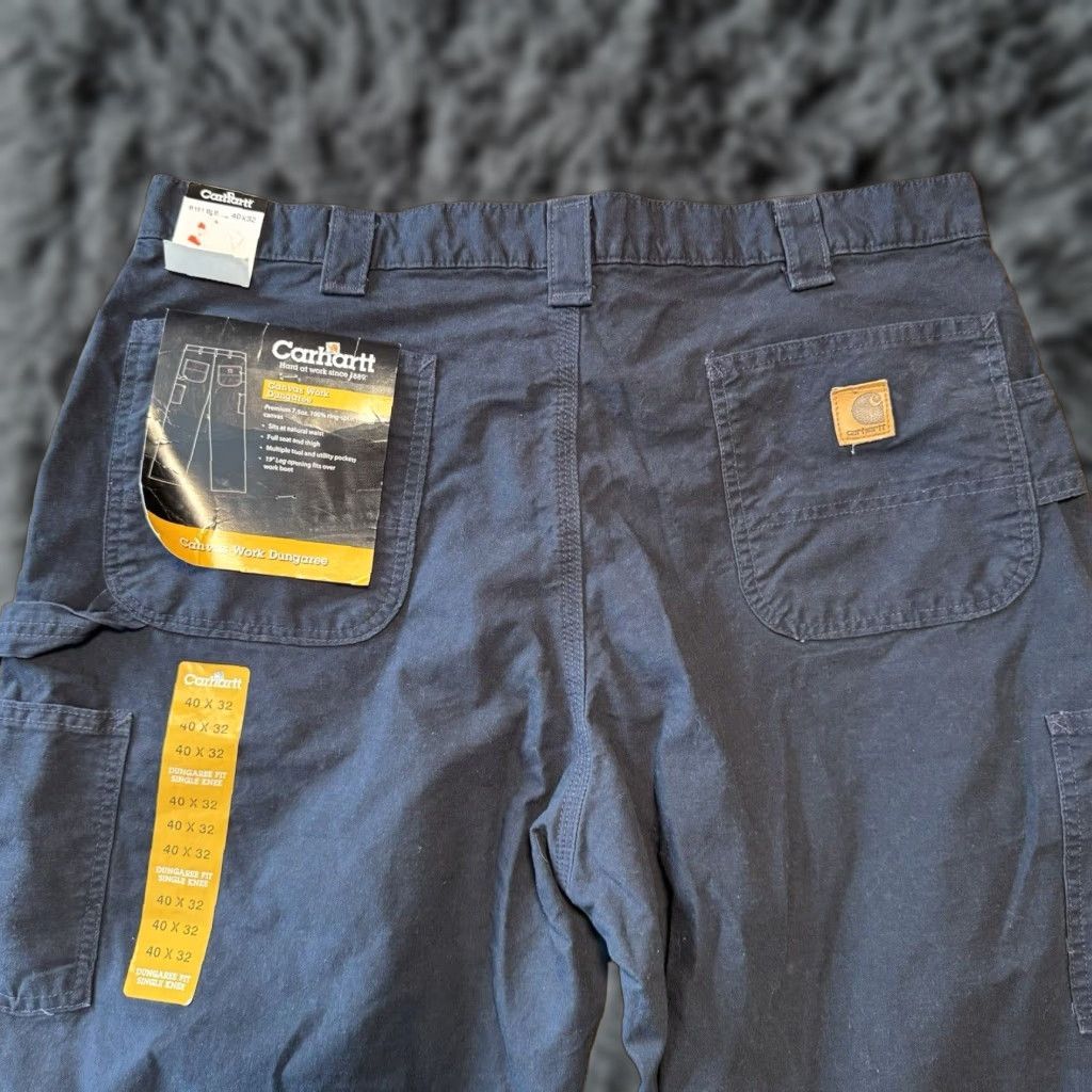 Carhartt VINTAGE Carhartt Canvas Work Dungaree B151 BLB Utility Pants Mens 40x32 Dark Blue New 38x30 Rise 14 Leg 10 Slim? Size US 40 / EU 56 - 1 Thumbnail