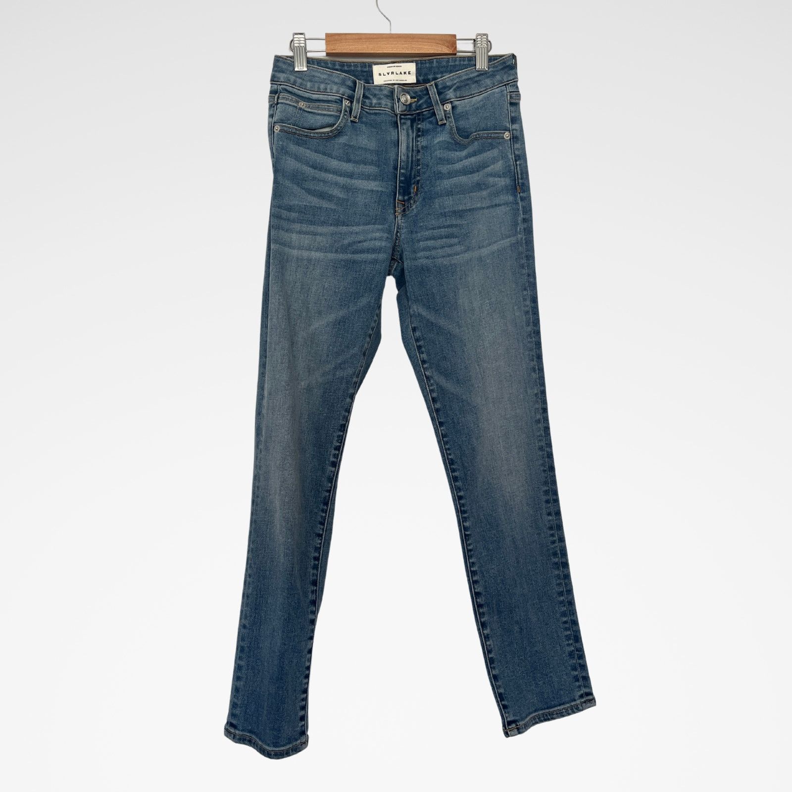 SLVRLAKE SLVRLAKE | Lou Lou Slim Leg Mid Rise Medium Wash Blue Jeans Size 26" / US 2 / IT 38 - 1 Thumbnail