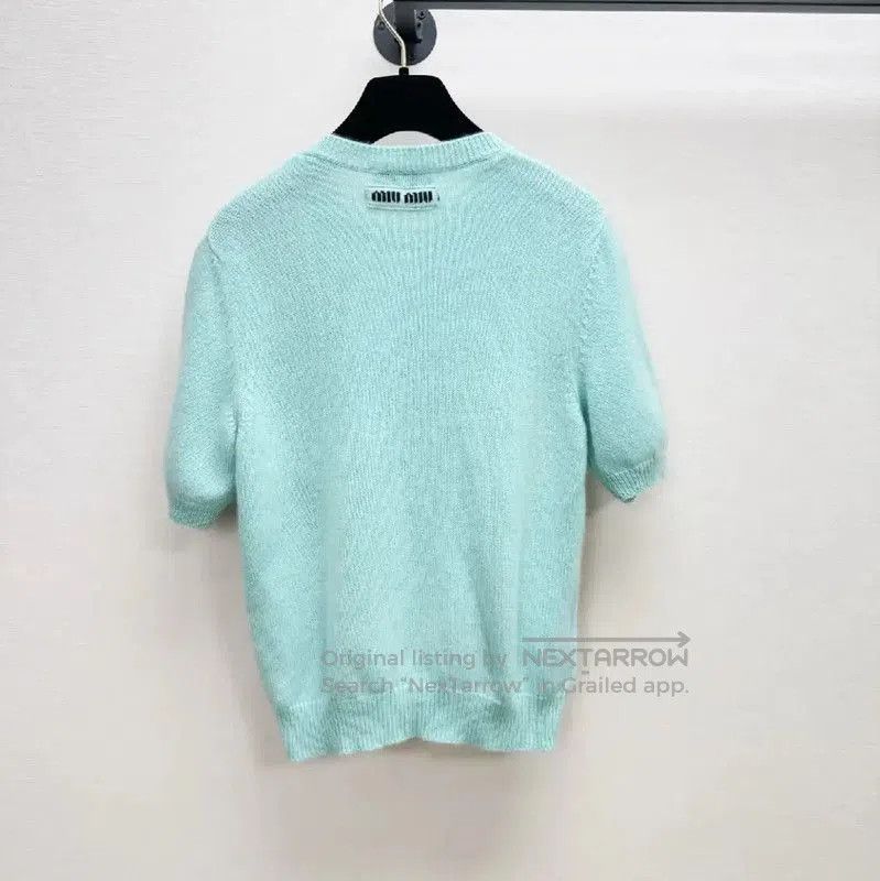 Miu Miu Miu Miu Lightweight Turquoise Cashmere Sweater . Size S / US 4 / IT 40 - 2 Thumbnail