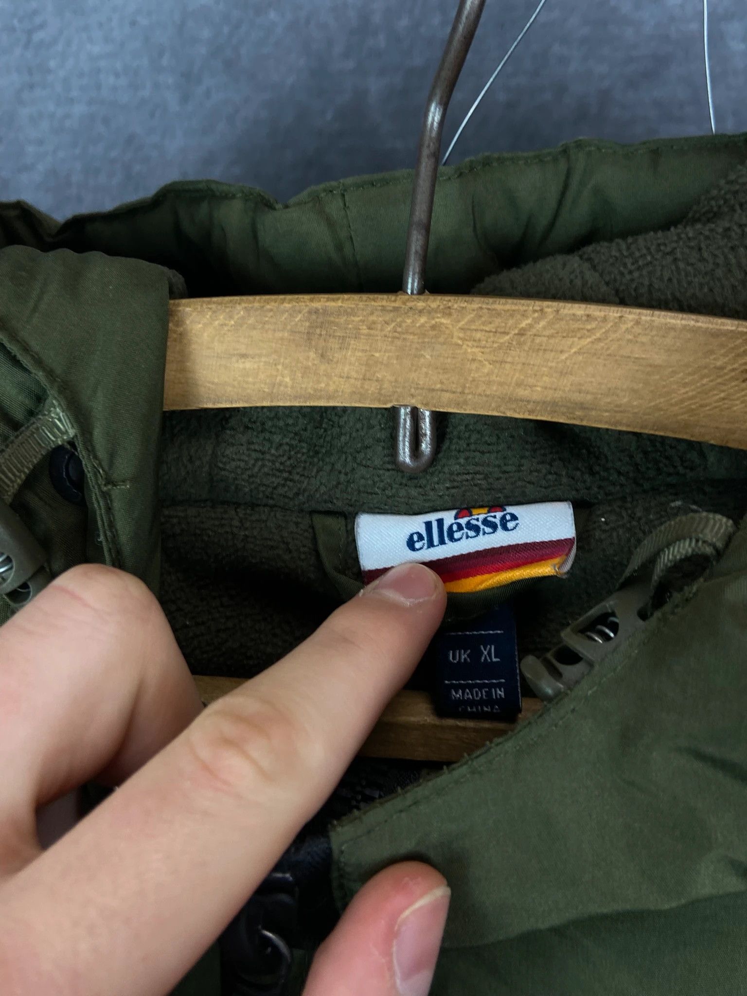 Ellesse Ellesse Anorak Jacket Khaki Hooded Box Logo Embroidered Size US XL / EU 56 / 4 - 4 Thumbnail