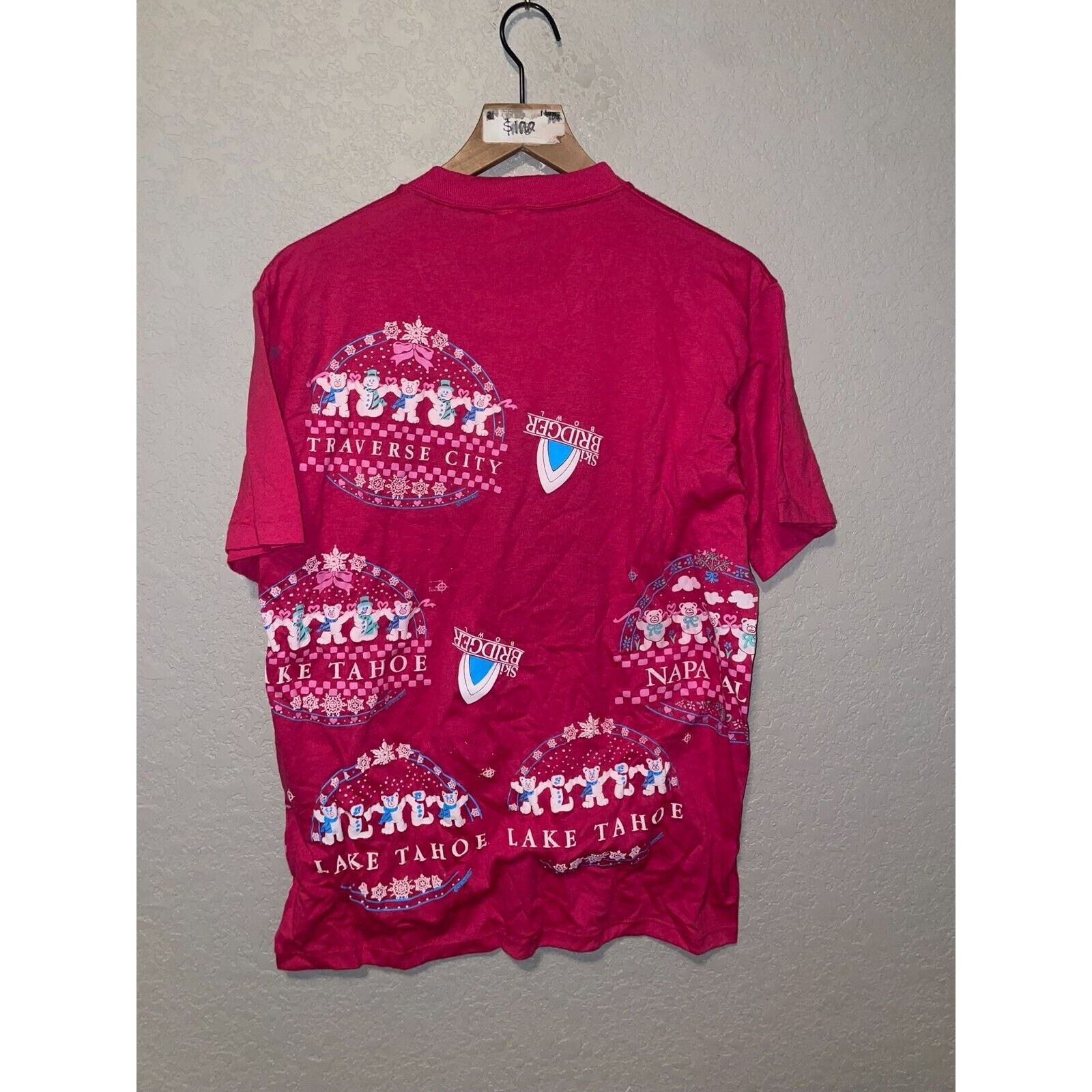 Jerzees Vintage Test Print Shirt Lake Tahoe Napa Bears Tee VTG 90s L Size US L / EU 52-54 / 3 - 12 Thumbnail