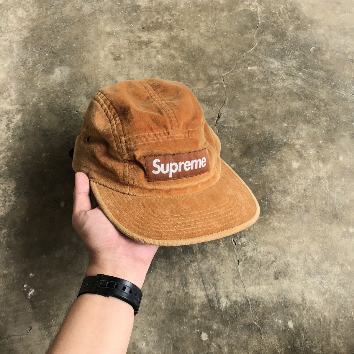 Supreme Supreme Velvet Camp Cap Brown Tan Size ONE SIZE - 2 Thumbnail