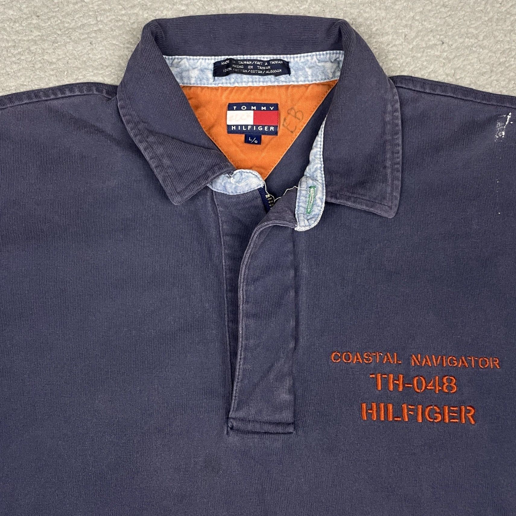 Tommy Hilfiger VINTAGE Tommy Hilfiger Shirt Mens L Blue Coastal Navigator Pullover Button-Up Casual Solid American Size US L / EU 52-54 / 3 - 4 Thumbnail