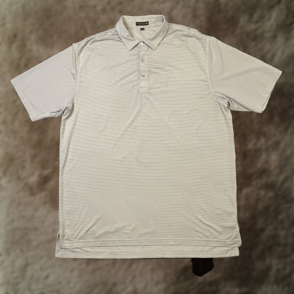 Peter Millar Peter Millar Summer Comfort Polo Shirt Mens XL White Striped Golf Performance breathable moisture-wicking quick-dry stretch lightweight Size US XL / EU 56 / 4 - 1 Thumbnail