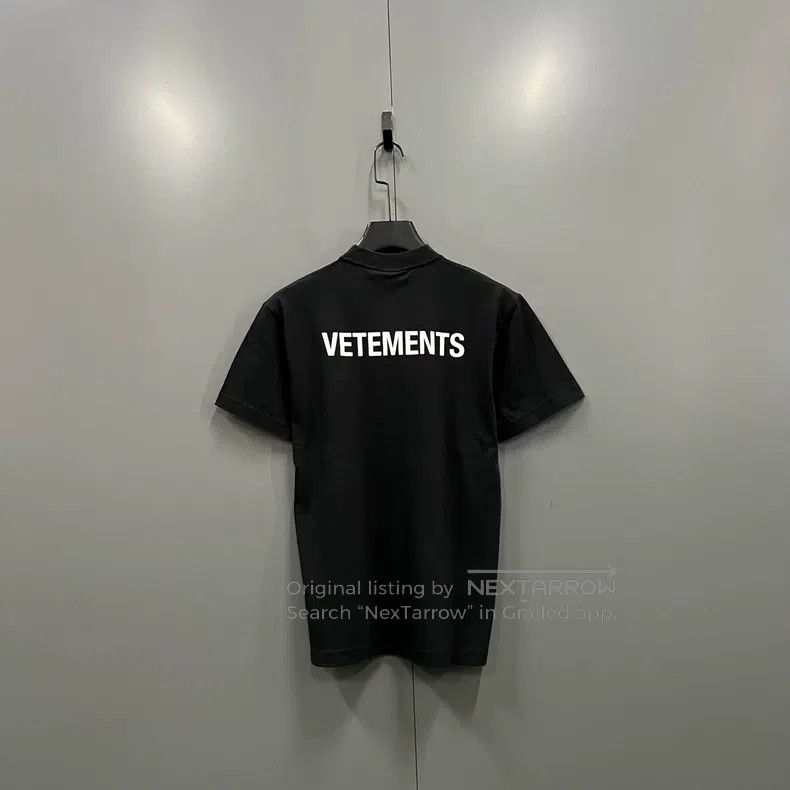 Vetements VETEMENTS Black Printed Logo Short Sleeve Size US XS / EU 42 / 0 - 1 Thumbnail
