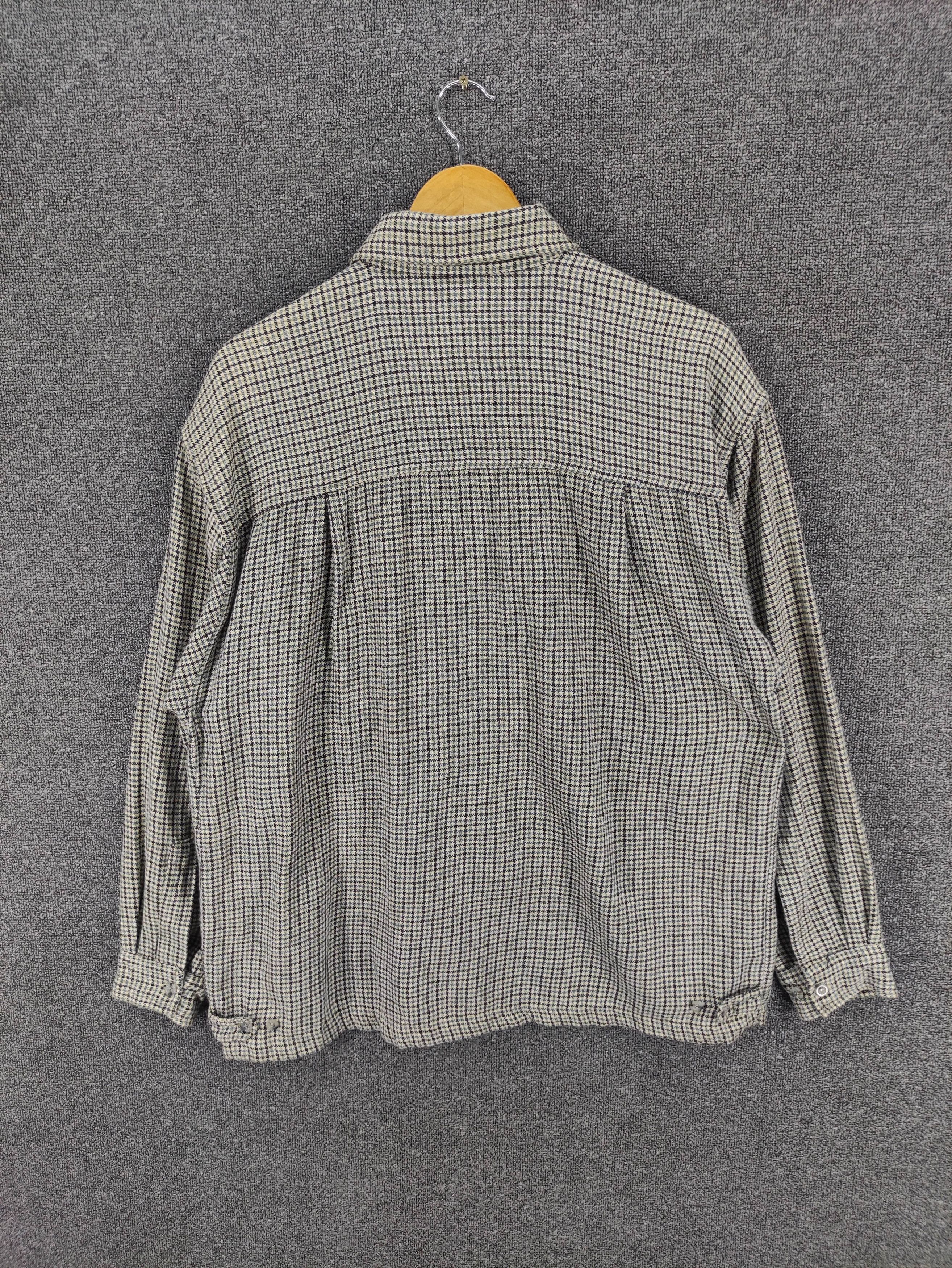 Japanese Brand Vintage Point Zero Houndstooth Shirt Zipper Long Sleeve Size US L / EU 52-54 / 3 - 9 Thumbnail