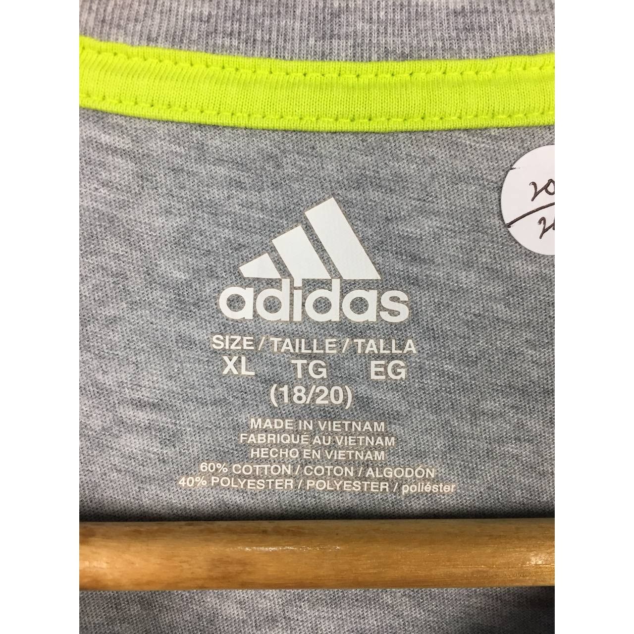 Adidas Adidas Grey Neon Gradient Wavy Logo Graphic Tee Youth XL Size US M / EU 48-50 / 2 - 8 Thumbnail
