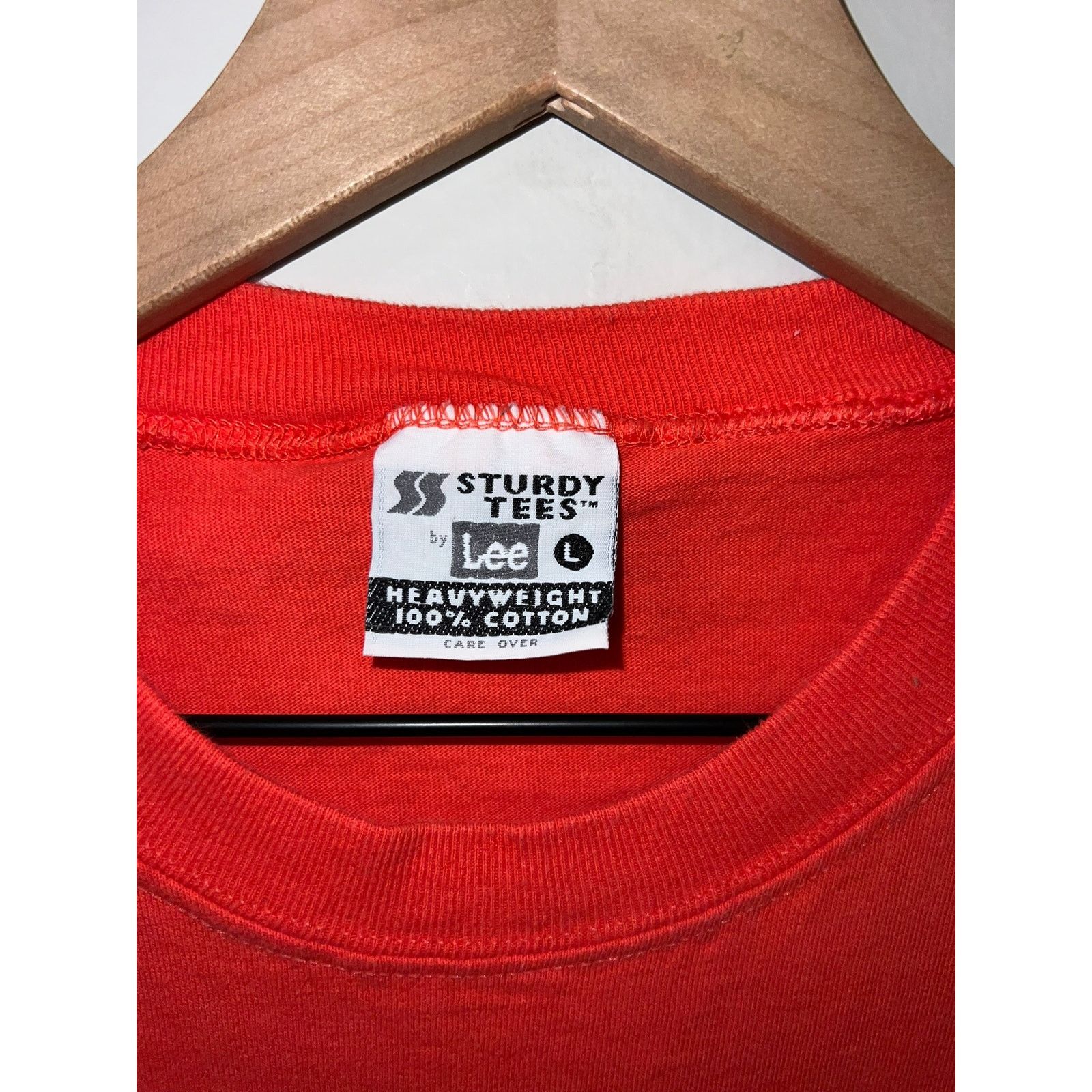 Lee Vintage Red Blank Shirt Sturdy Tees Lee Tee VTG 90s Large Size US L / EU 52-54 / 3 - 4 Thumbnail