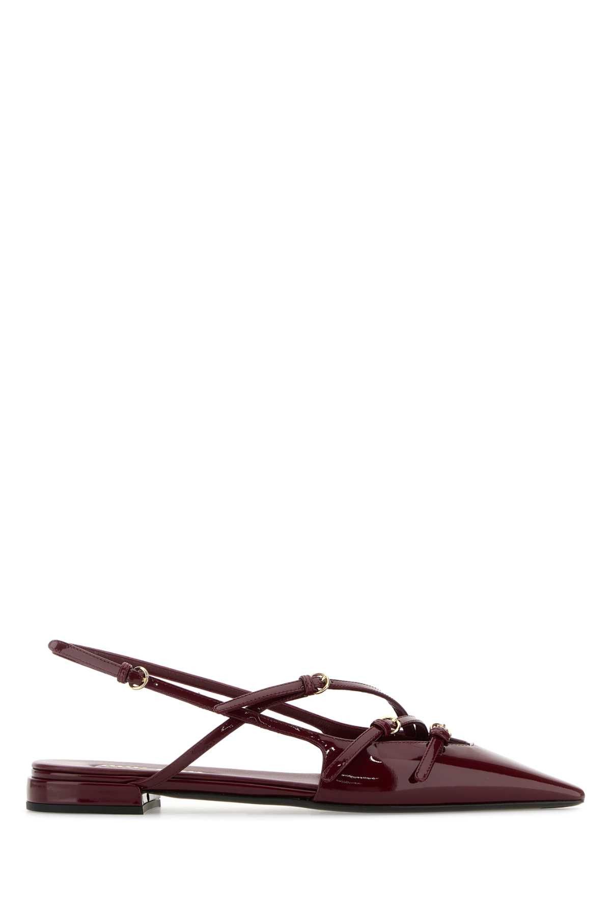 Miu Miu Burgundy Leather Ballerinas Size US 9 / IT 39 - 1 Thumbnail
