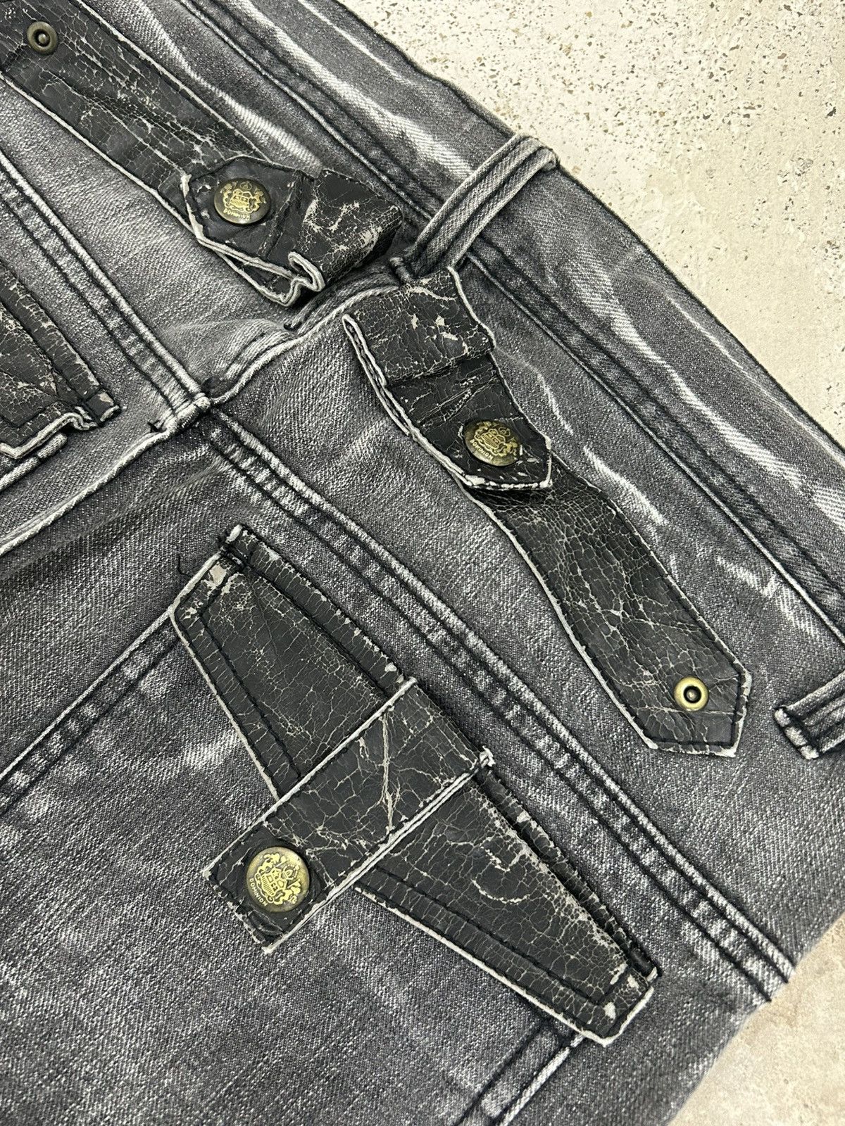 If Six Was Nine Clone Deugru Japan Grey Wash Punkers Pocket Zipper Size US 31 - 22 Thumbnail
